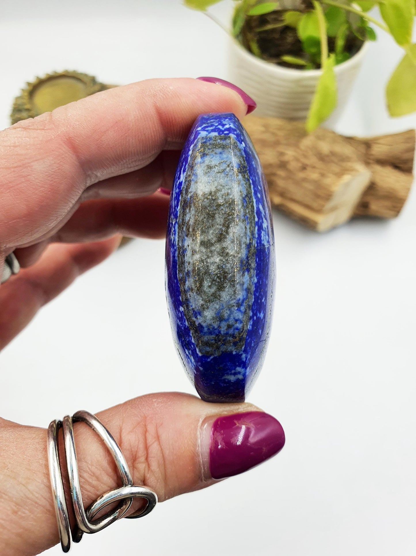 Lapis Lazuli Palm Stone - Wisdom & Truth Third Eye Chakra Crystal - 120g