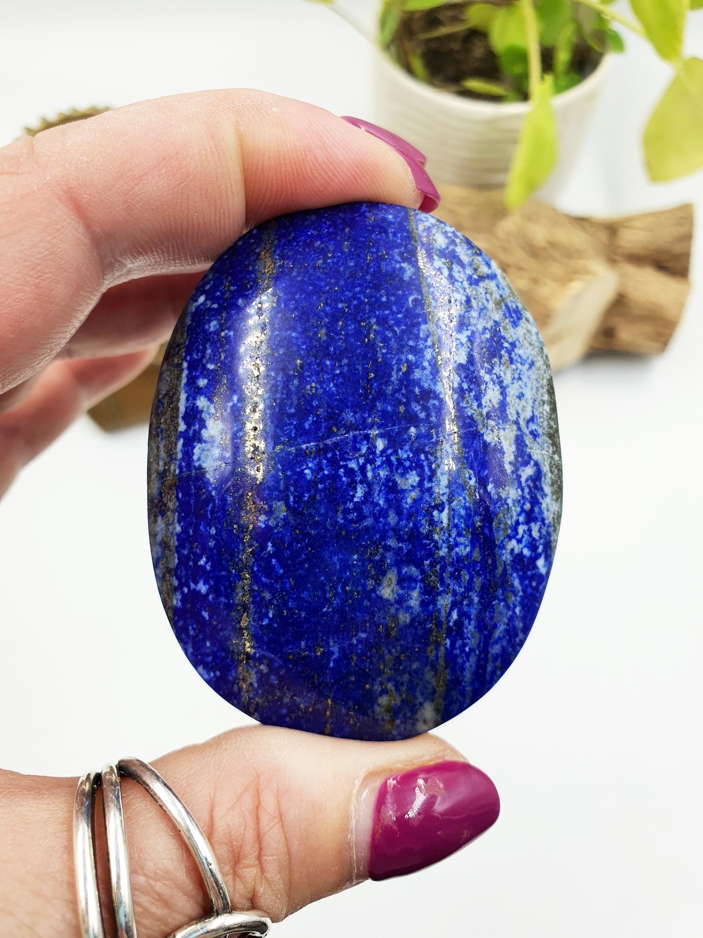 Lapis Lazuli Palm Stone - Wisdom & Truth Third Eye Chakra Crystal - 120g