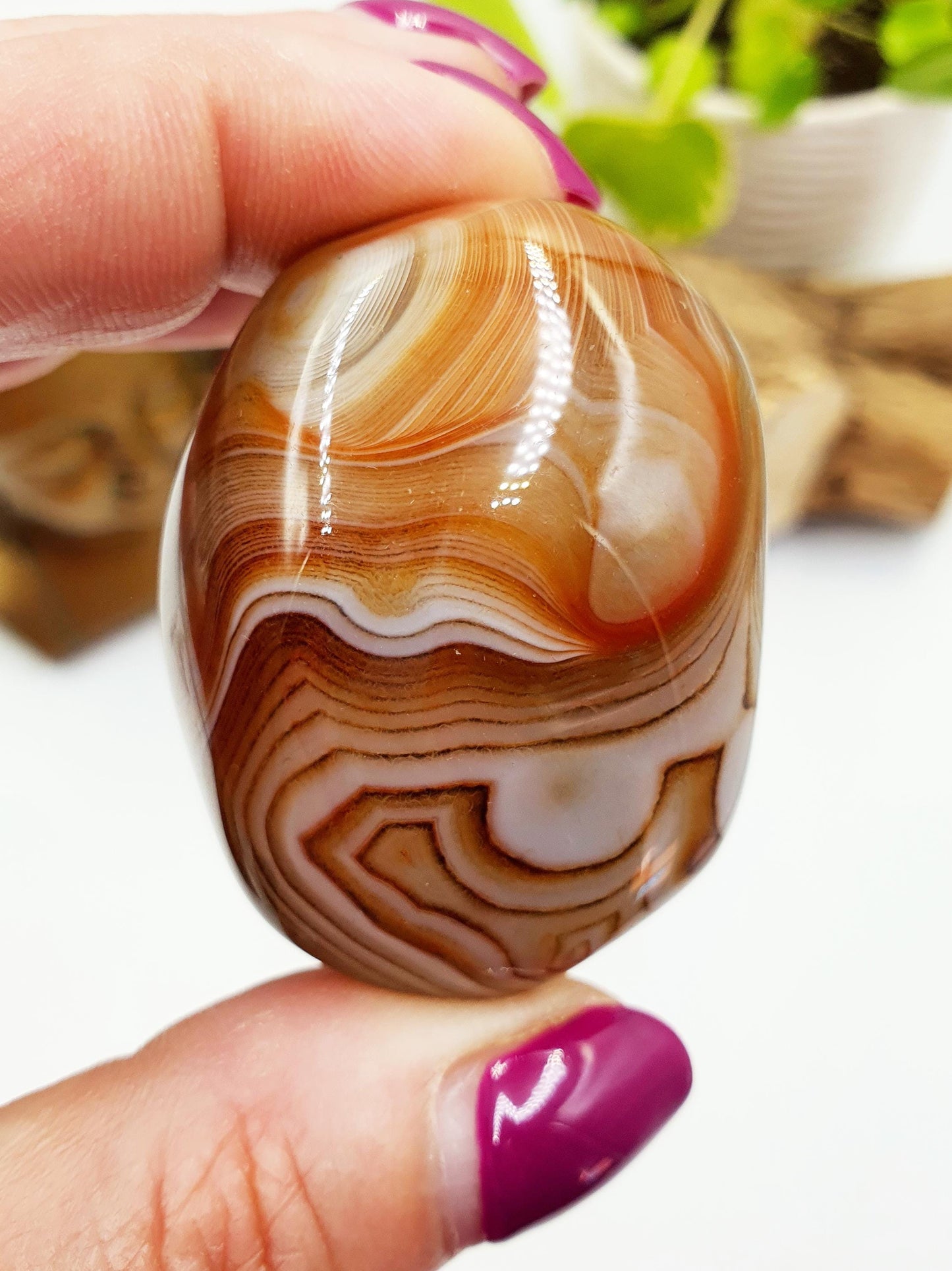 Sardonyx Palm Stone - Strength & Protection Healing - 65g