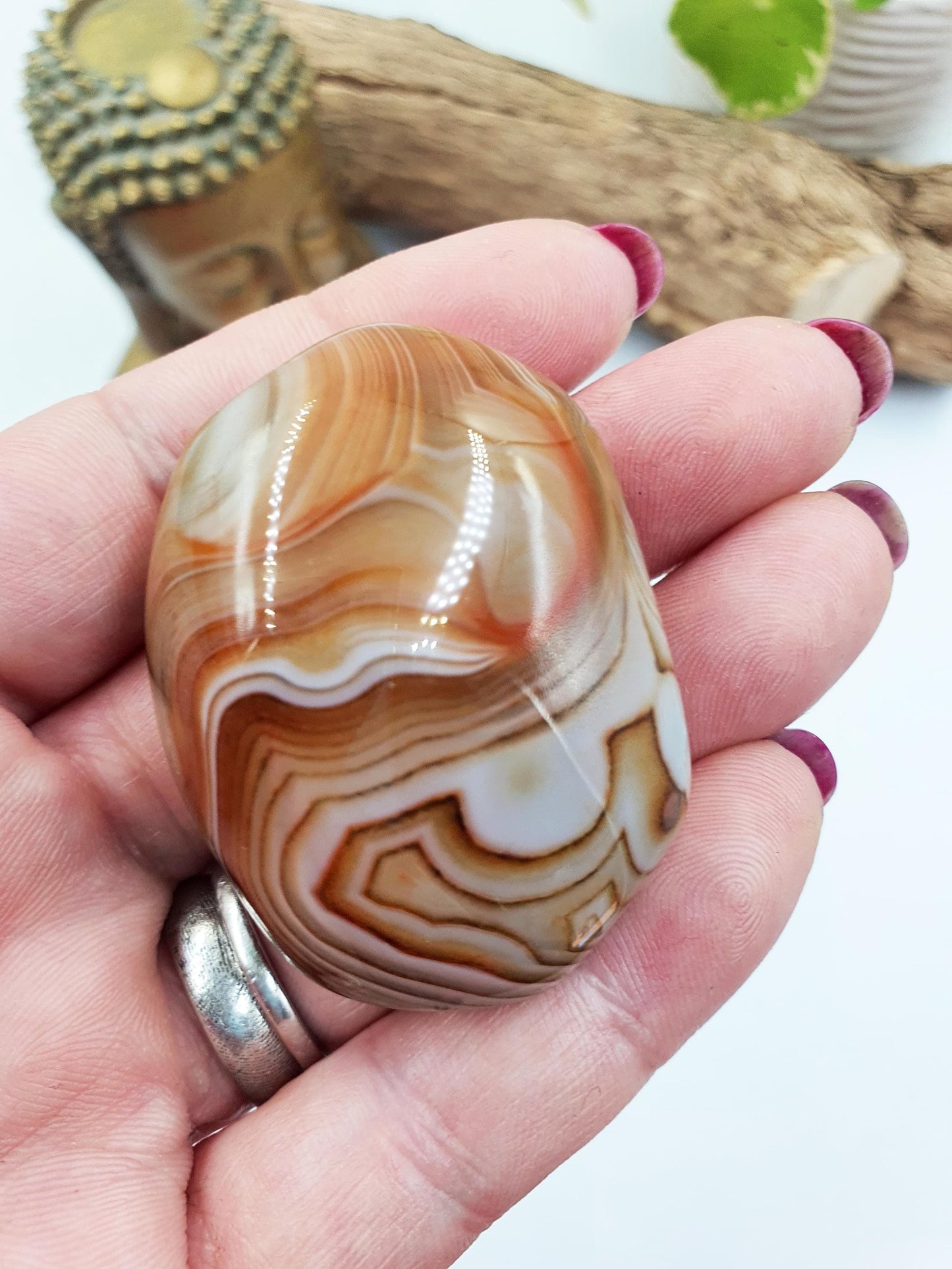 Sardonyx Palm Stone - Strength & Protection Healing - 65g