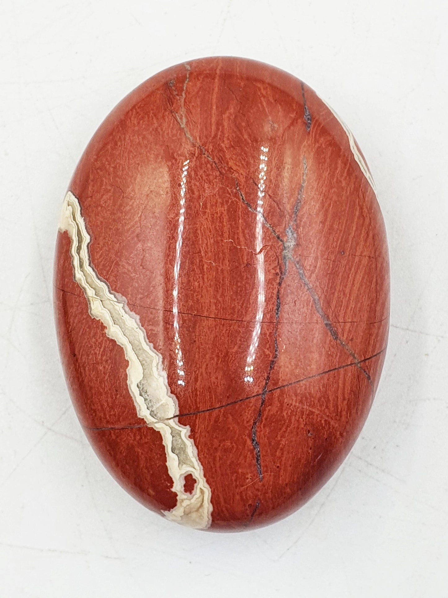 Red Jasper Palm Stone - Grounding & Strength Root Chakra Crystal - 90g