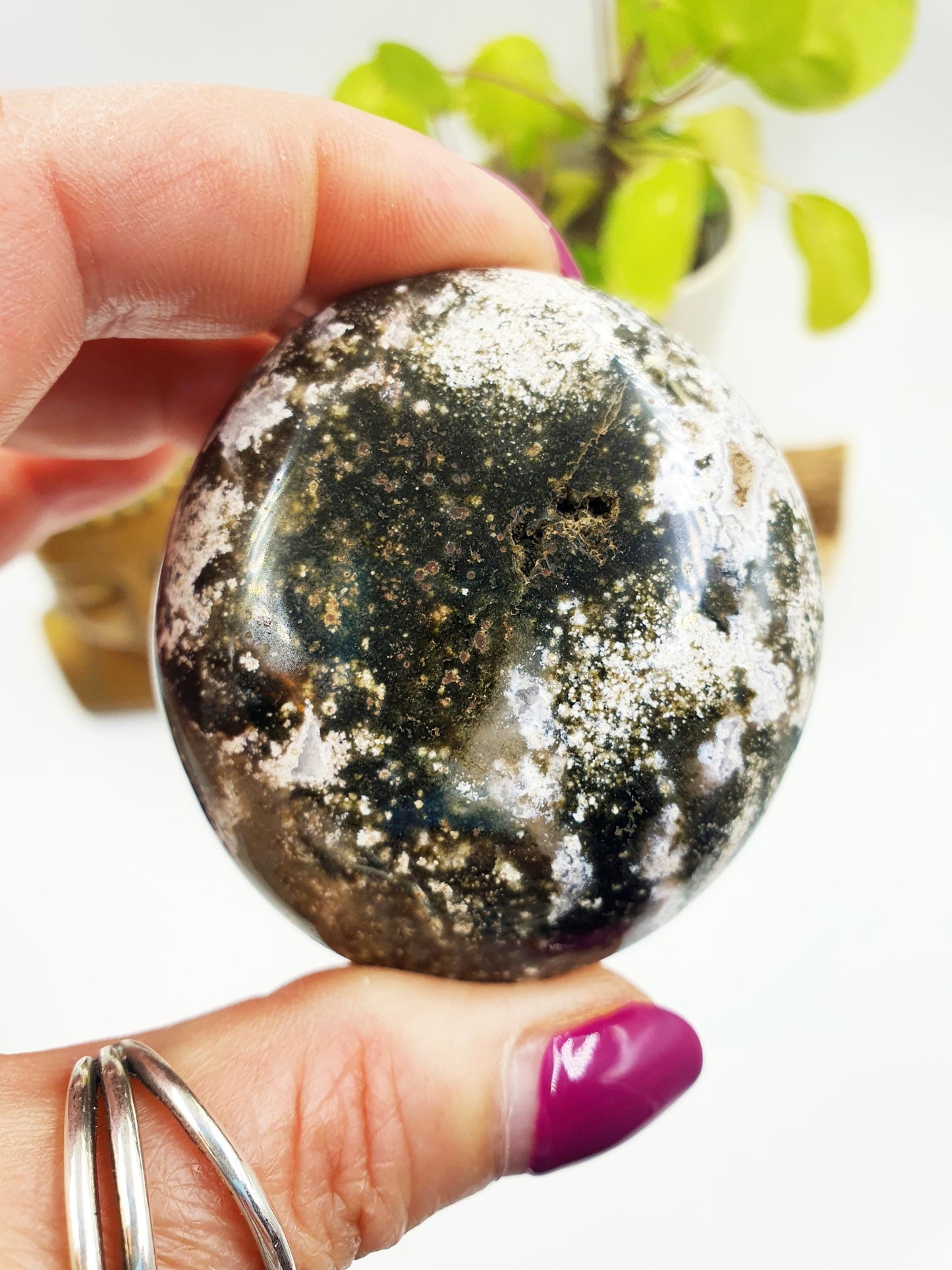 Ocean Jasper Palm - Joy & Renewal Healing Crystal - 105g