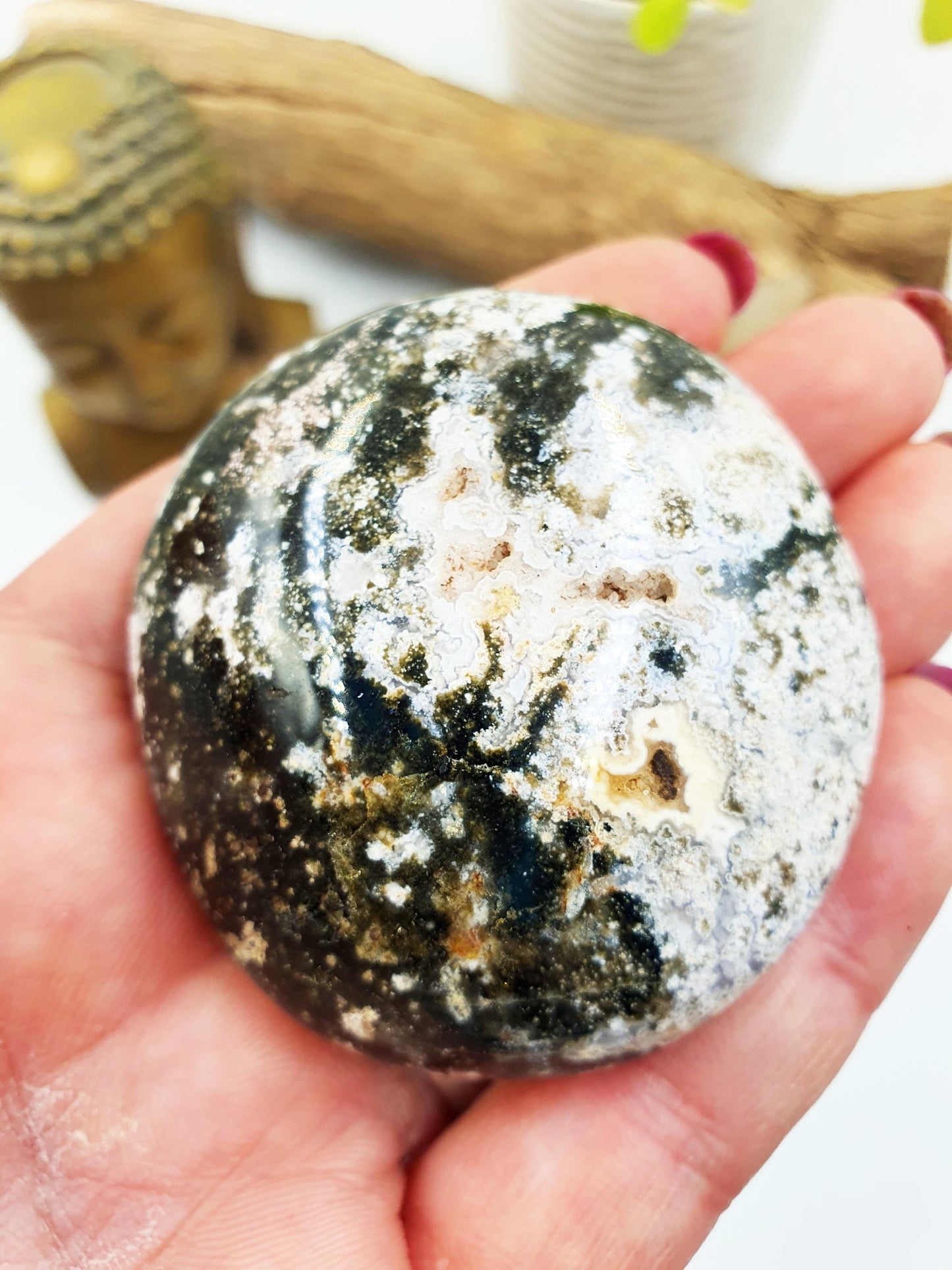 Ocean Jasper Palm - Joy & Renewal Healing Crystal - 105g