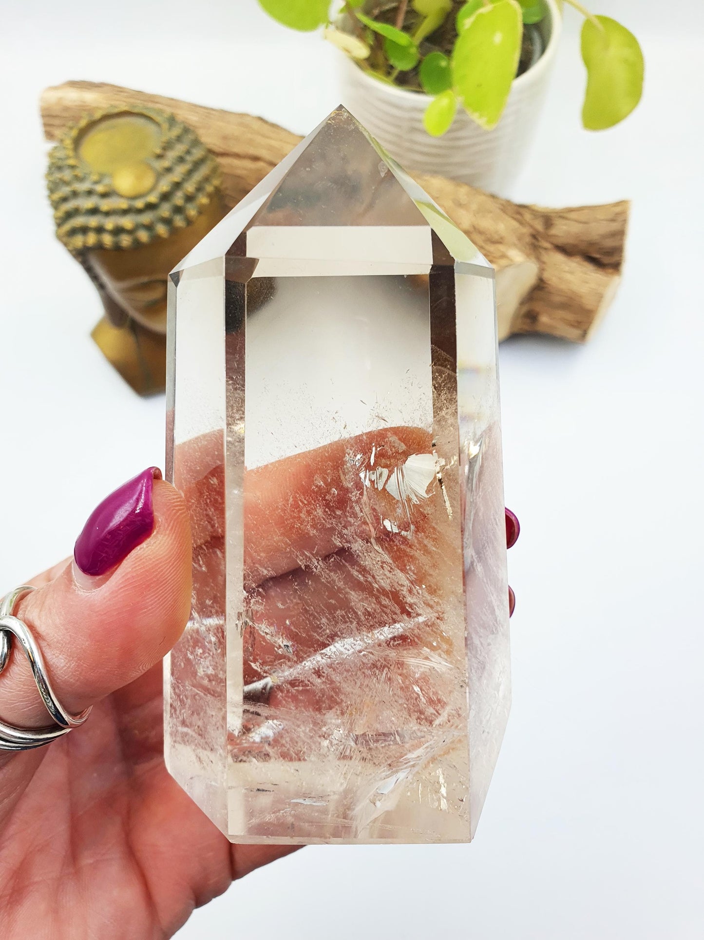 High Quality Smoky Quartz Tower with Phantoms & Rainbows - Grounding and Healing Crystal Point - 380g