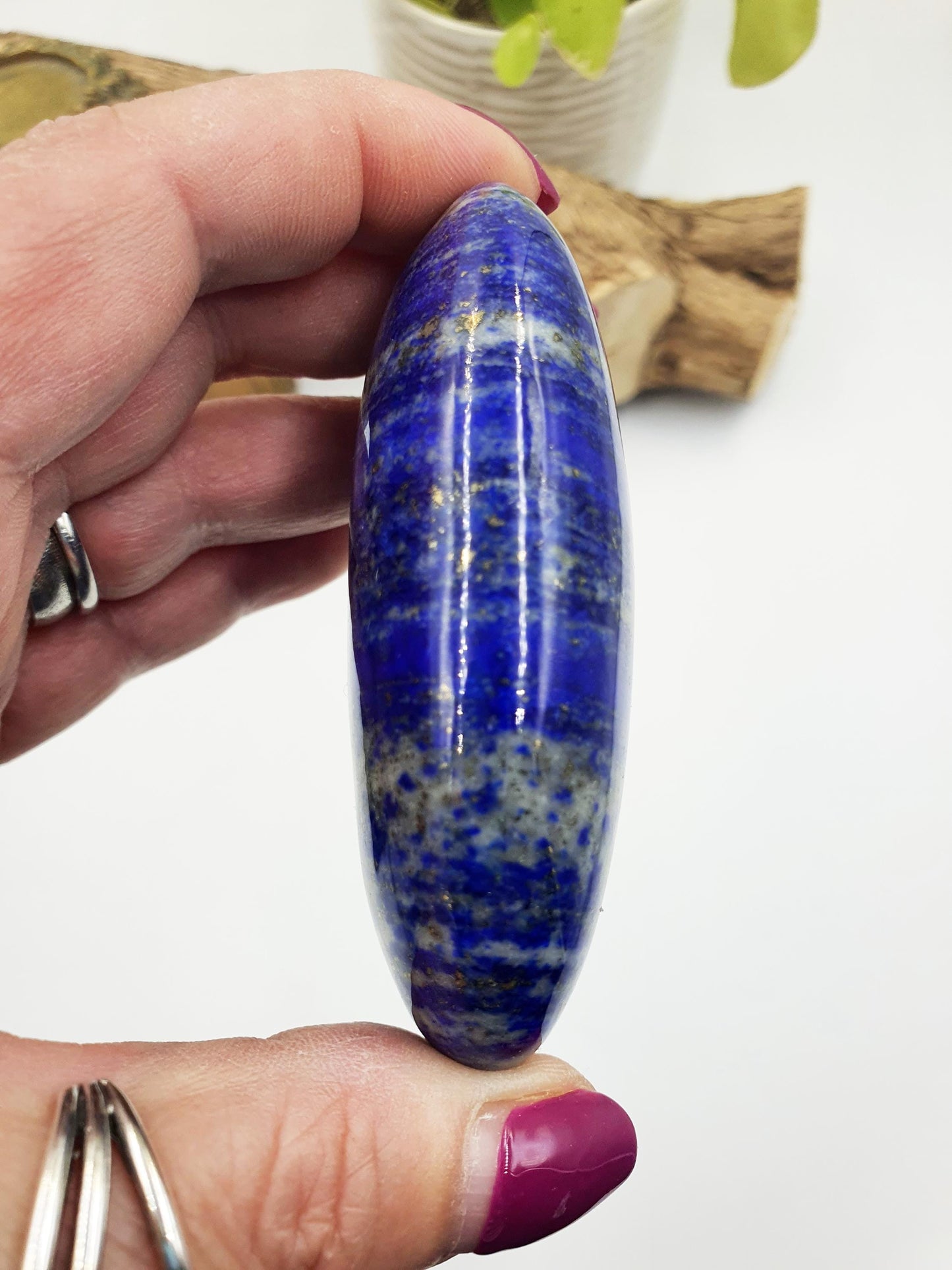 Lapis Lazuli Palm Stone - Wisdom & Truth Third Eye Chakra Crystal - 170g