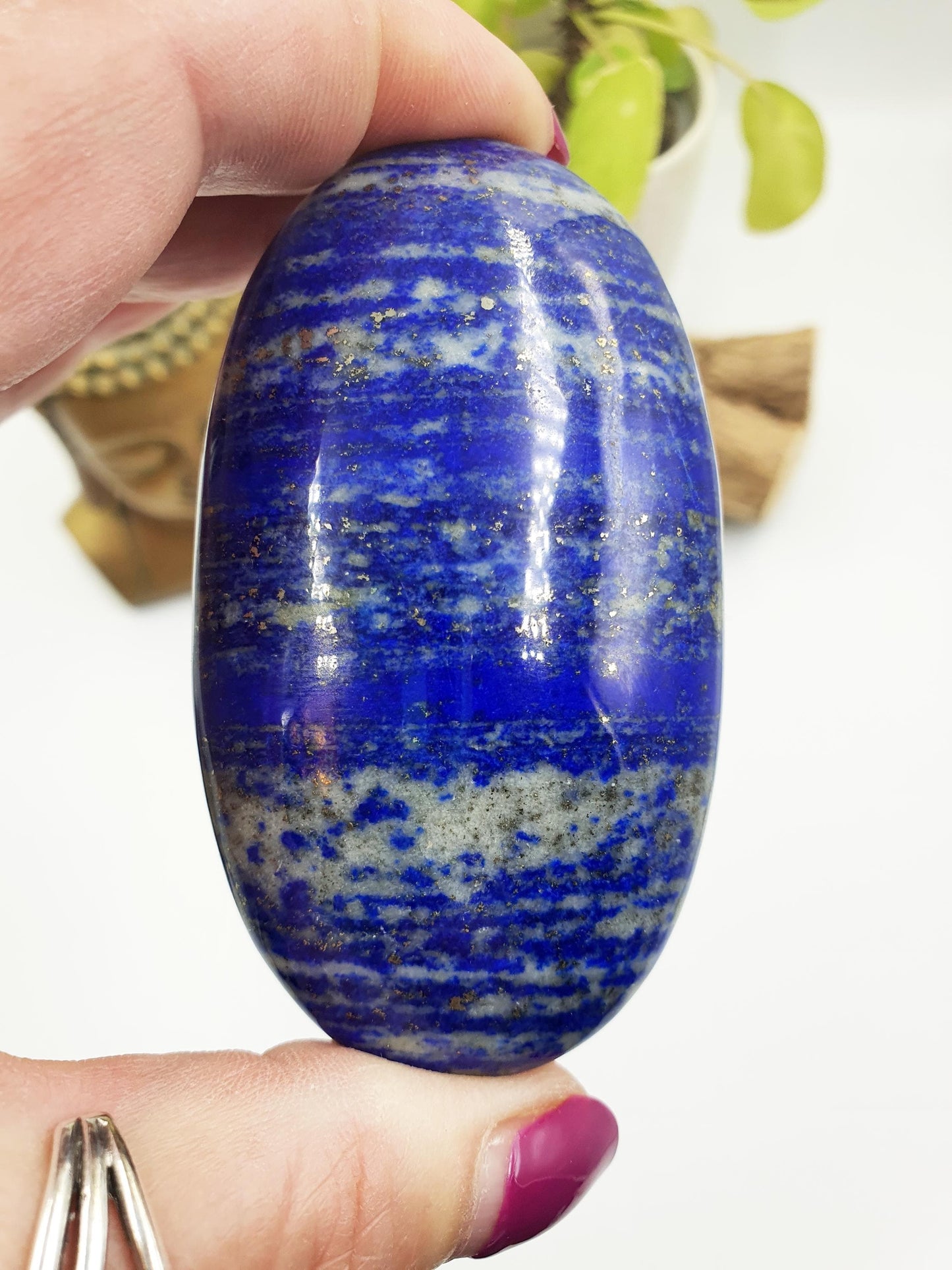Lapis Lazuli Palm Stone - Wisdom & Truth Third Eye Chakra Crystal - 170g