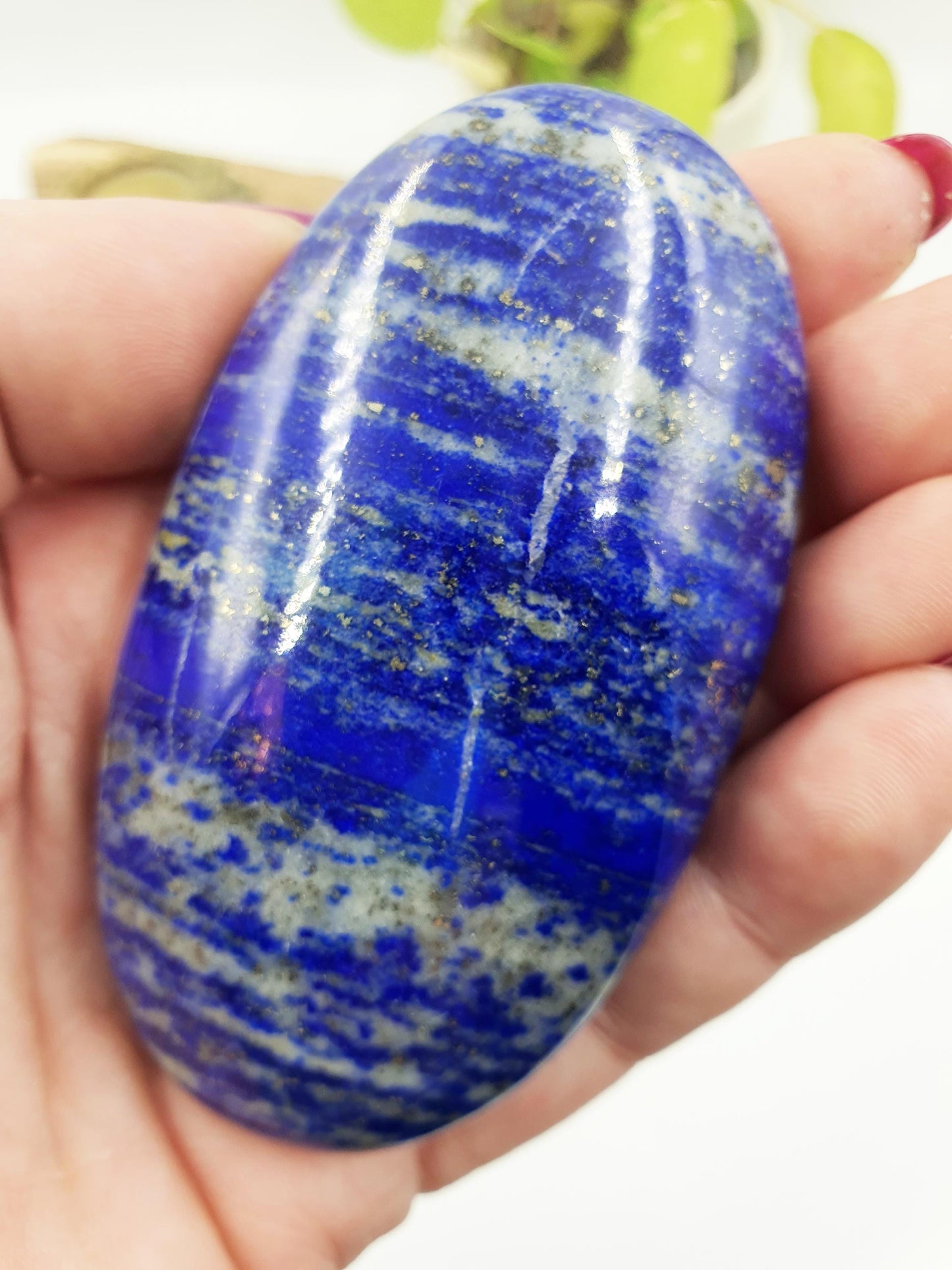 Lapis Lazuli Palm Stone - Wisdom & Truth Third Eye Chakra Crystal - 170g