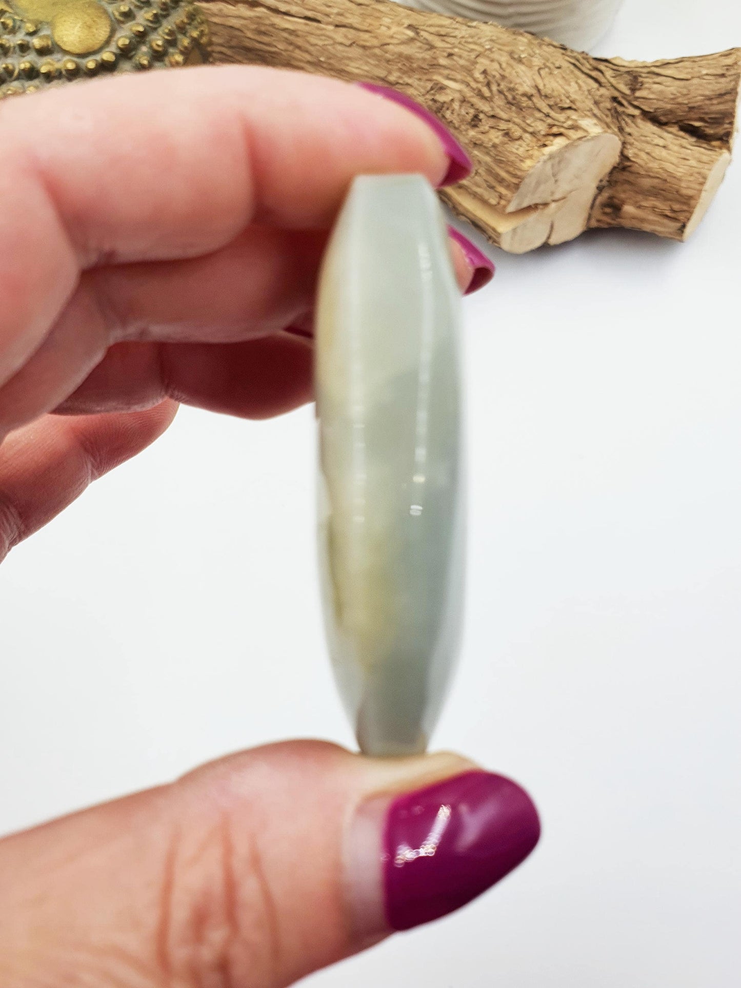 Green Moonstone Palm - Heart Chakra & Emotional Balance Healing Crystal - 60g