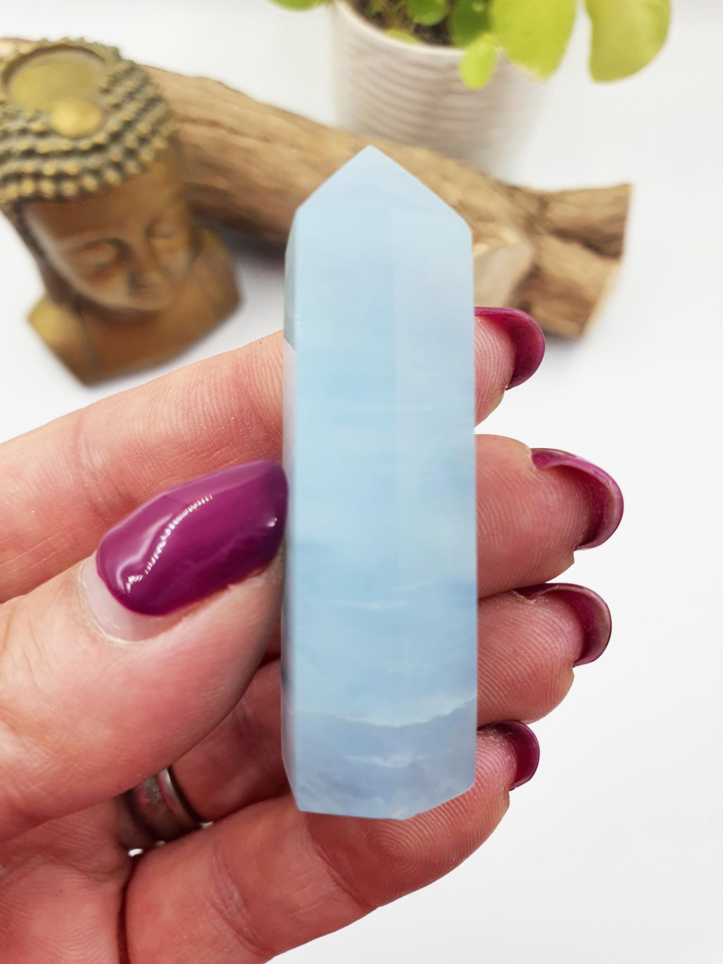 Little Aquamarine Tower - Calming & Communication Throat Chakra Healing Crystal Point - 25g