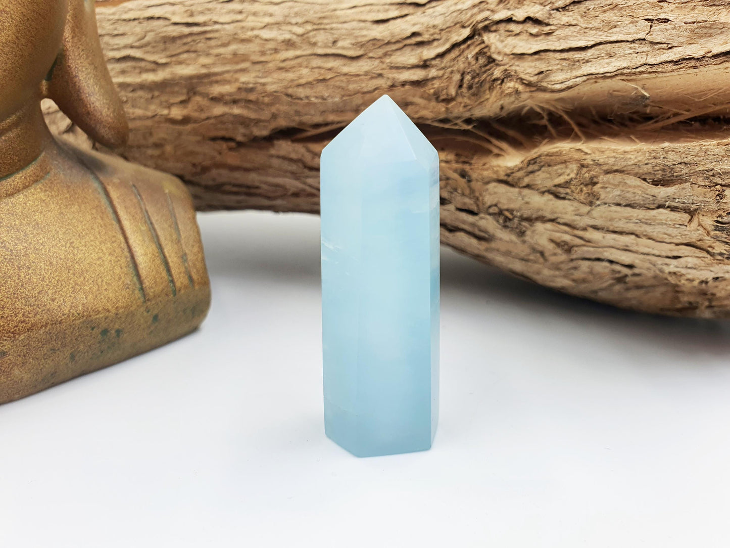 Little Aquamarine Tower - Calming & Communication Throat Chakra Healing Crystal Point - 25g