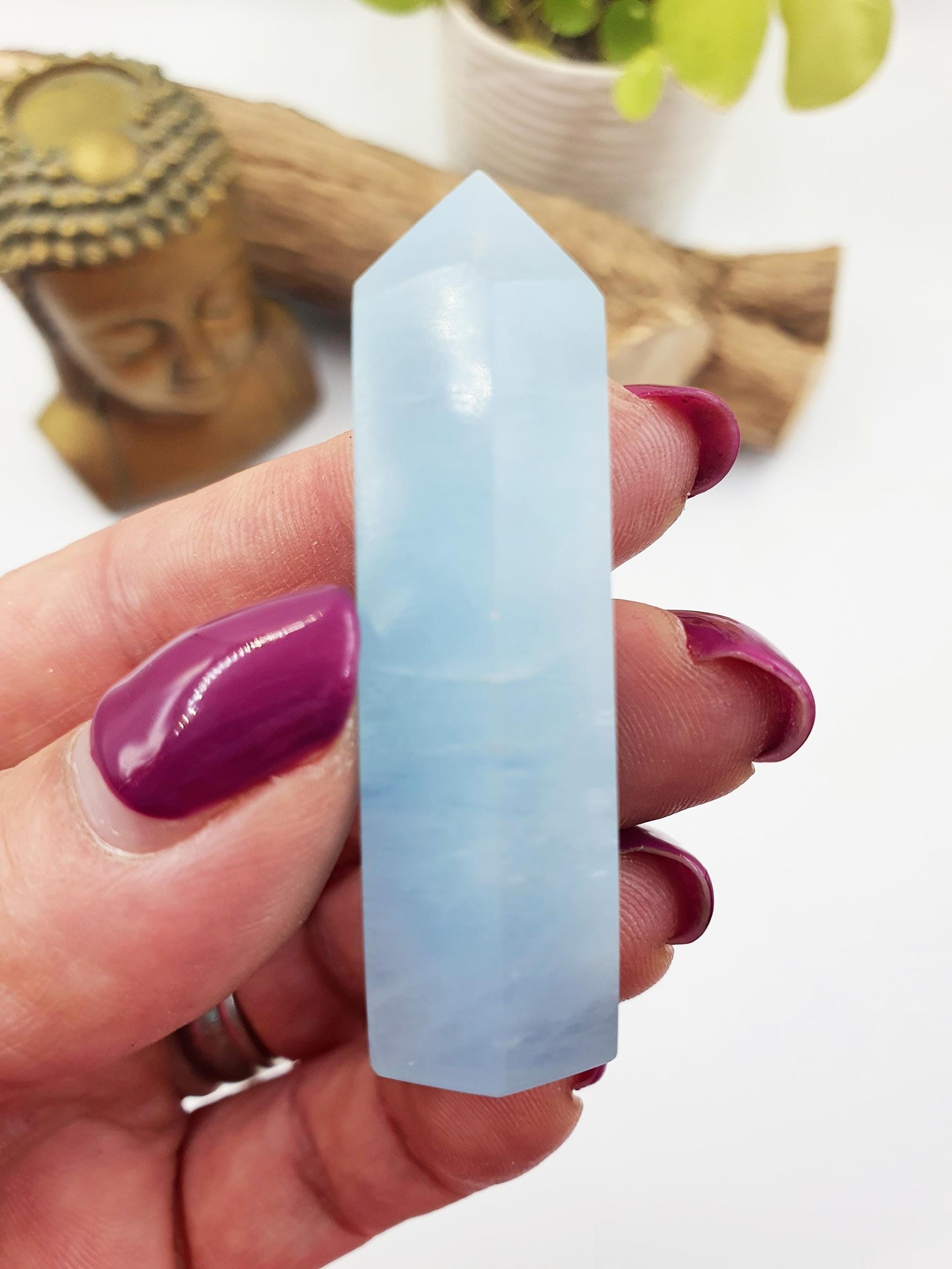 Little Aquamarine Tower - Calming & Communication Throat Chakra Healing Crystal Point - 25g