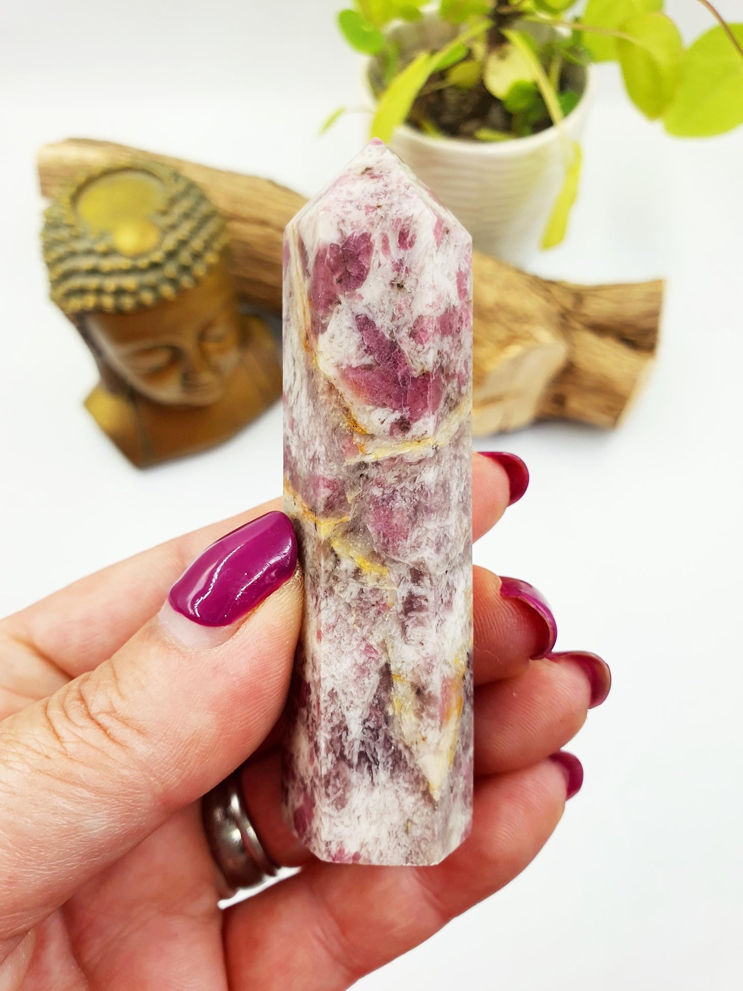Plum Tourmaline Tower - Emotional Healing & Spiritual Growth Crystal Point - 85g