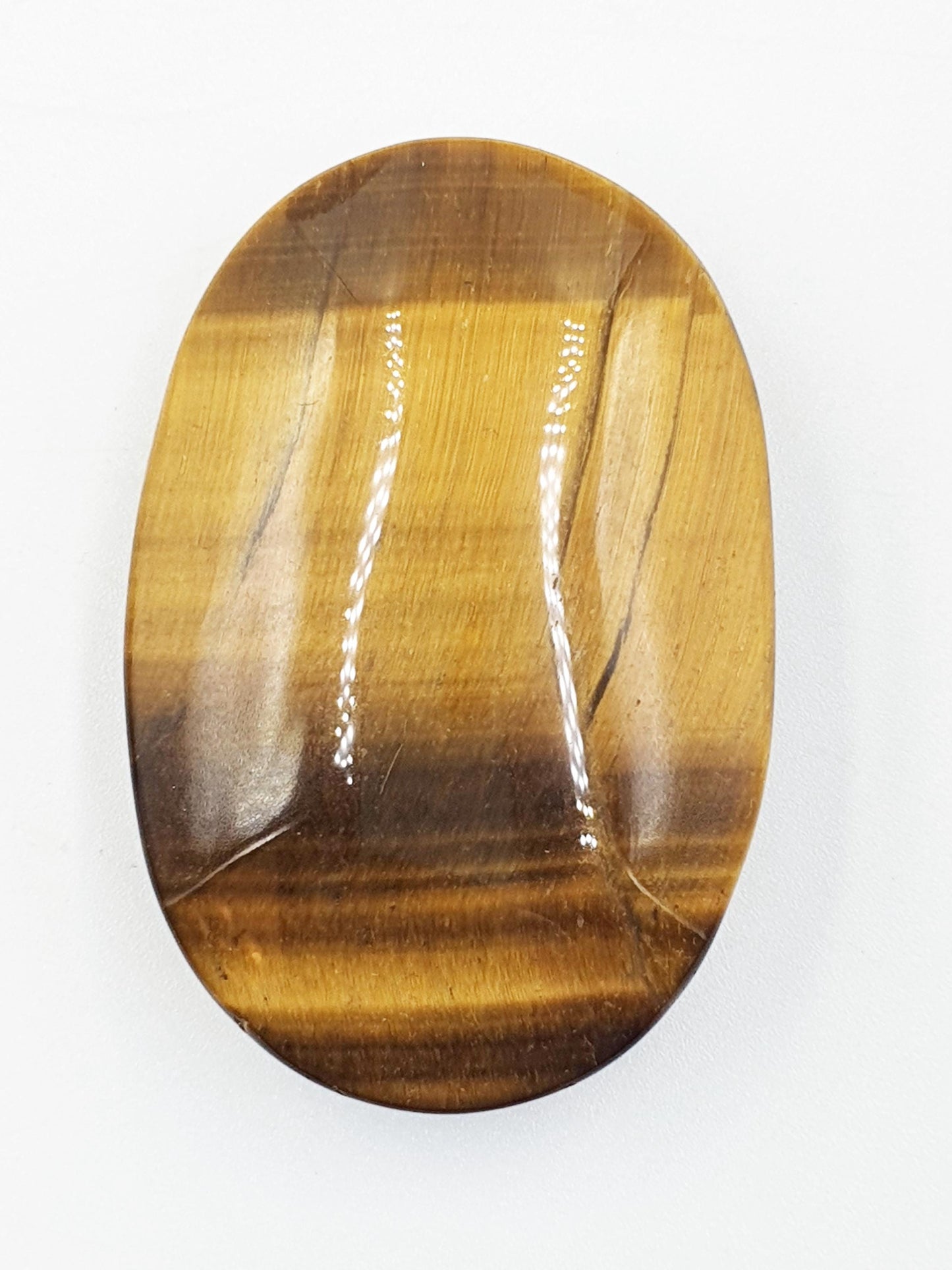 High Grade Flashy Yellow Tigers Eye Palm Stone - Protection & Courage Crystal - 55g