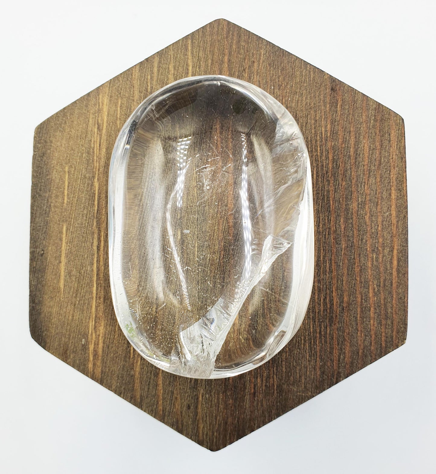 High Grade Clear Quartz Palm Stone with large Rainbows - Energy Amplifying Healing Crystal - 85g
