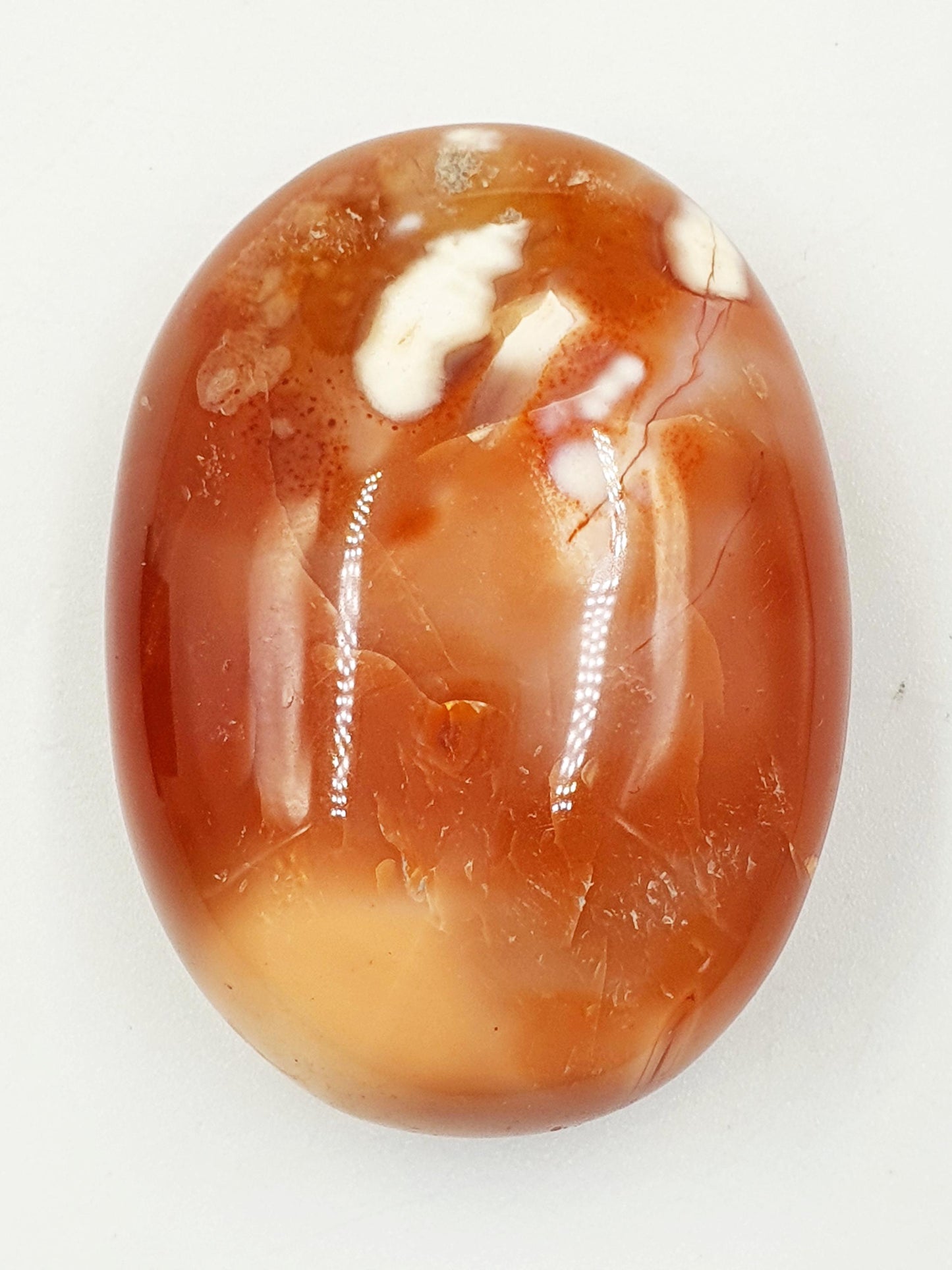 Carnelian Palm Stone - Vitality & Creative Healing Crystal - 80g