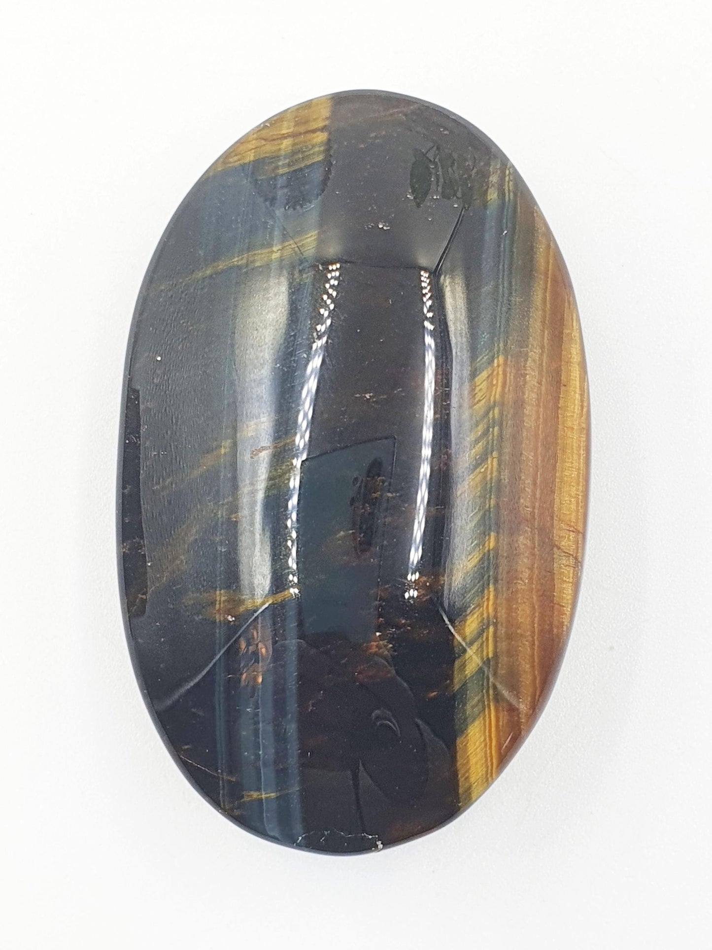 Blue Tiger's Eye Palm Stone - Protection & Intuition Healing Crystal, 80g