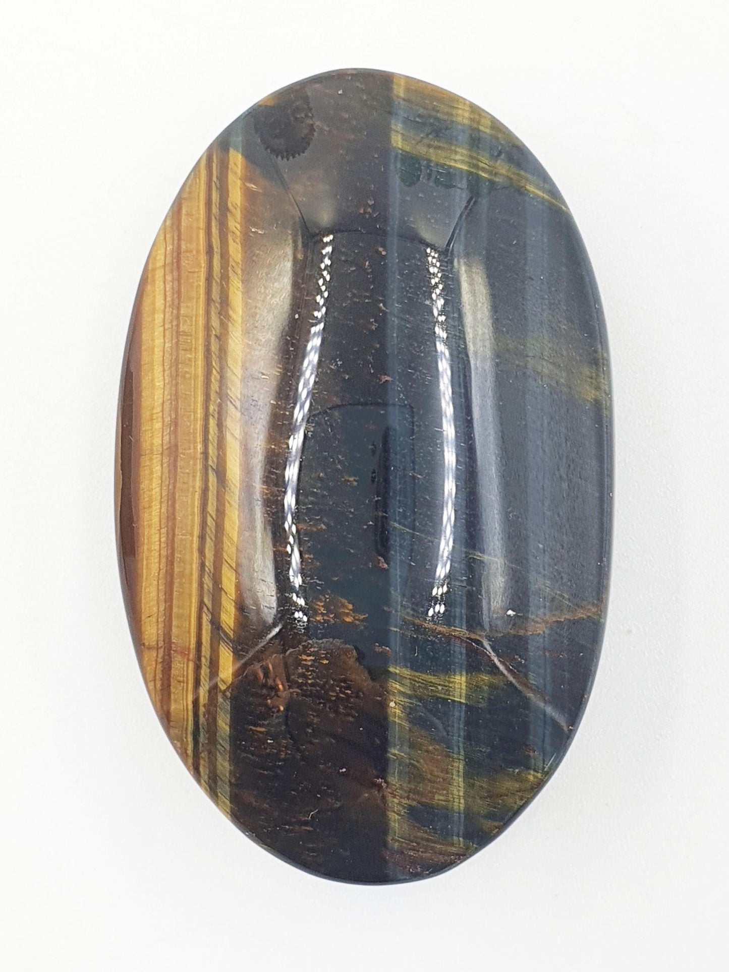 Blue Tiger's Eye Palm Stone - Protection & Intuition Healing Crystal, 80g