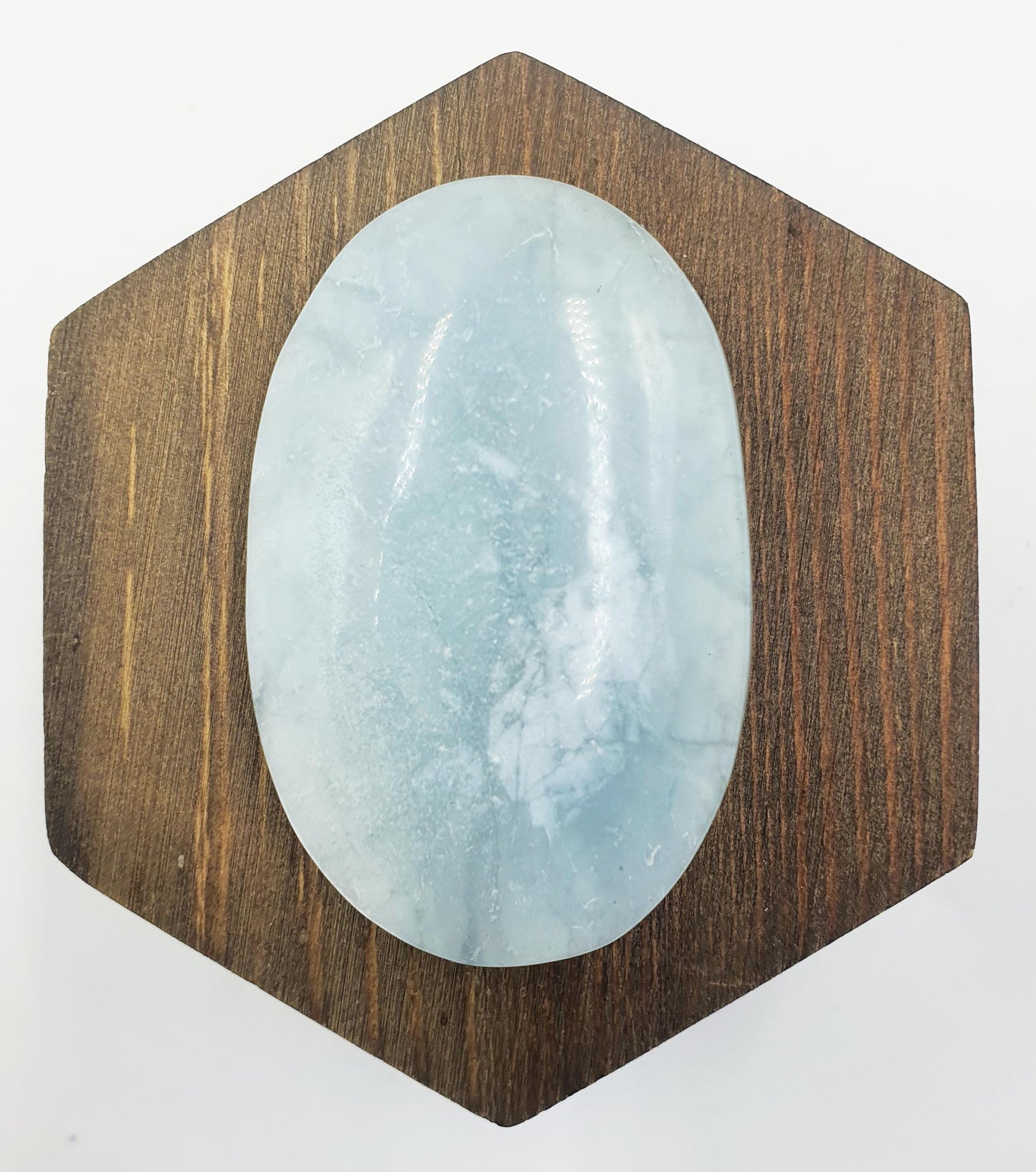 Flashy Aquamarine Palm Stone - Calming & Stress Relief Throat Chakra Crystal - 25g