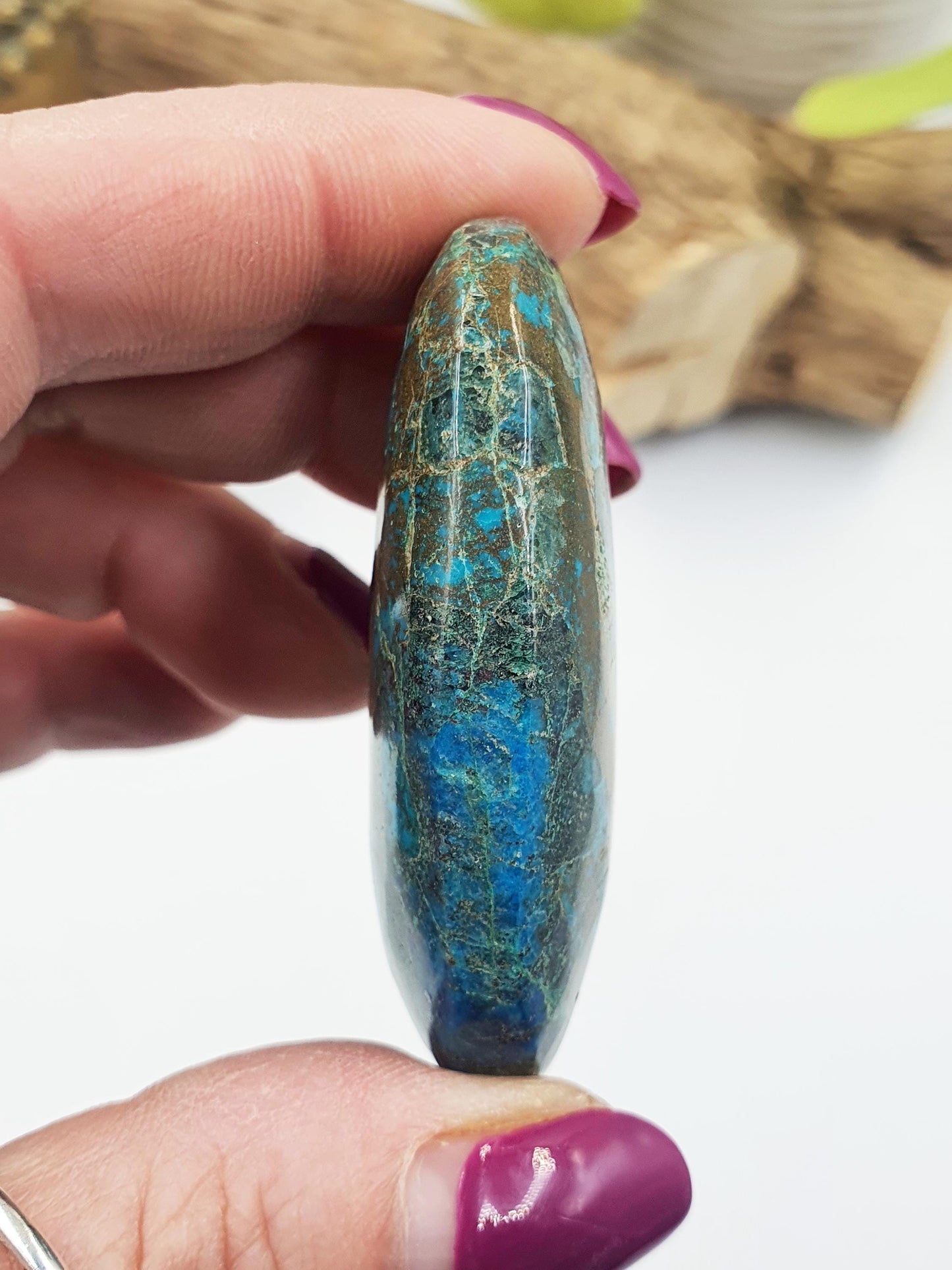 Phoenix Turquoise Palm Stone: Reiki and Meditation Crystal, 45g