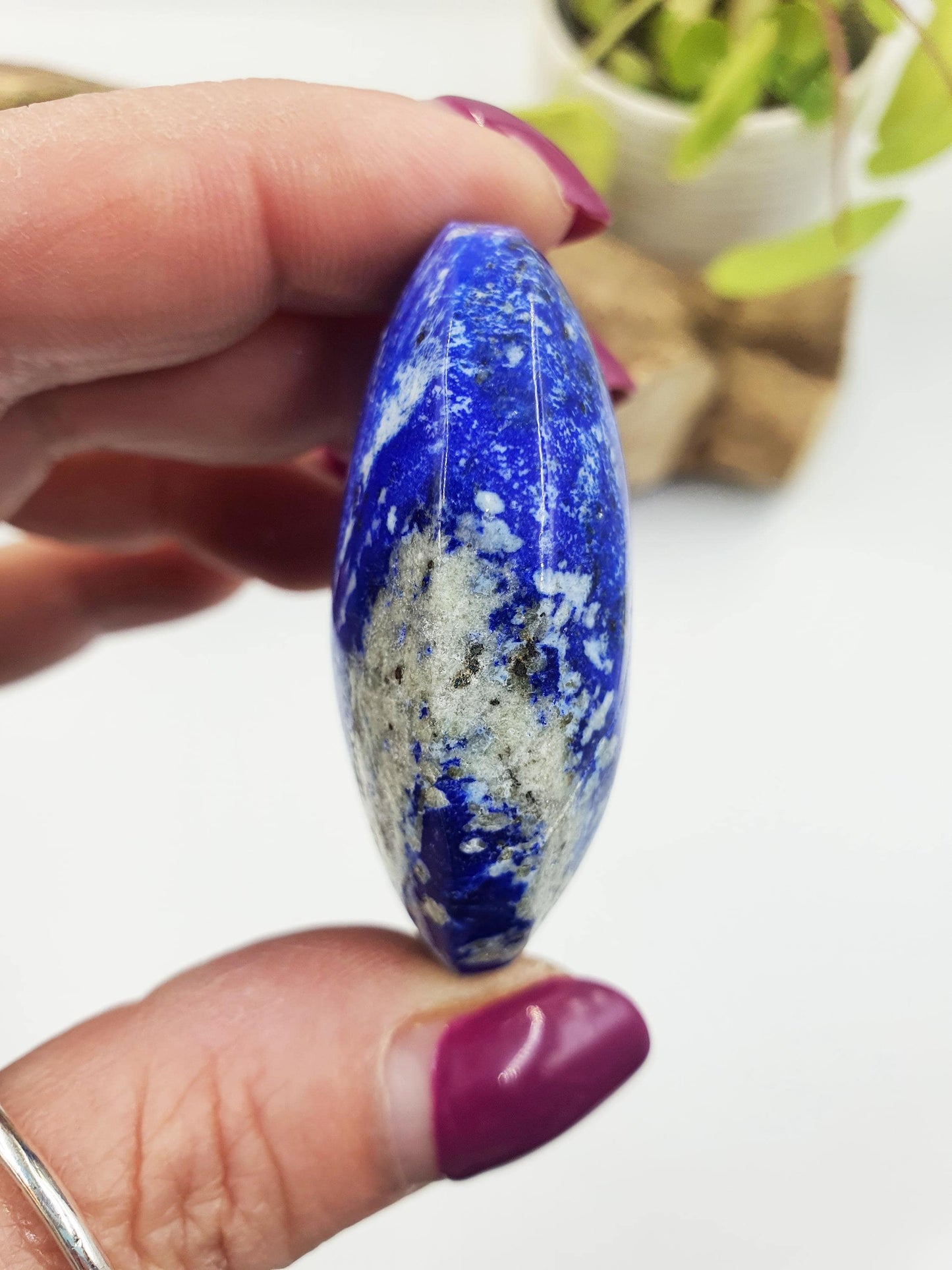 Lapis Lazuli Palm Stone - Wisdom & Truth Third Eye Chakra Crystal - 55g