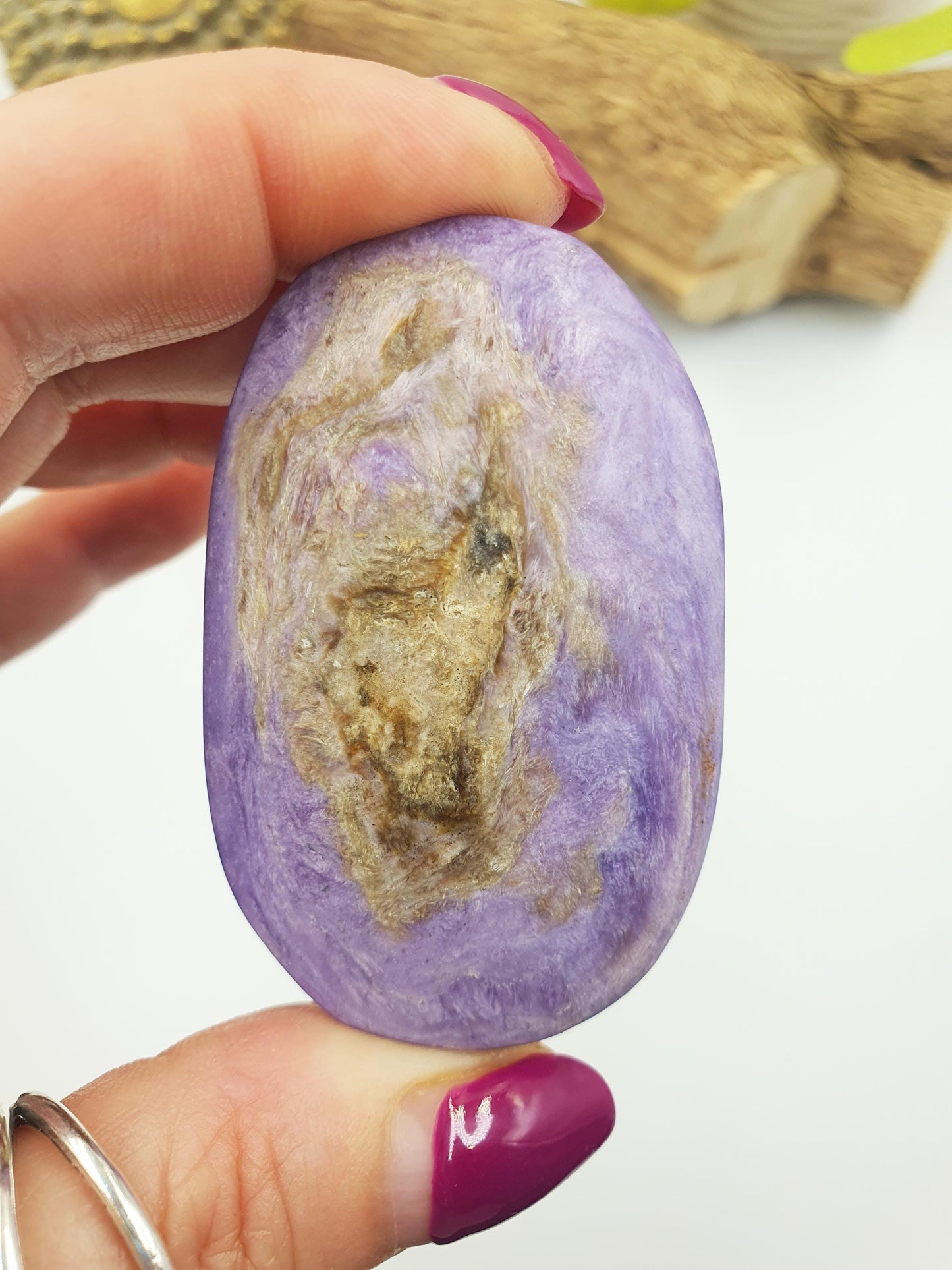 Charoite Palm Stone - Transformation & Intuition Healing Crystal, 50g