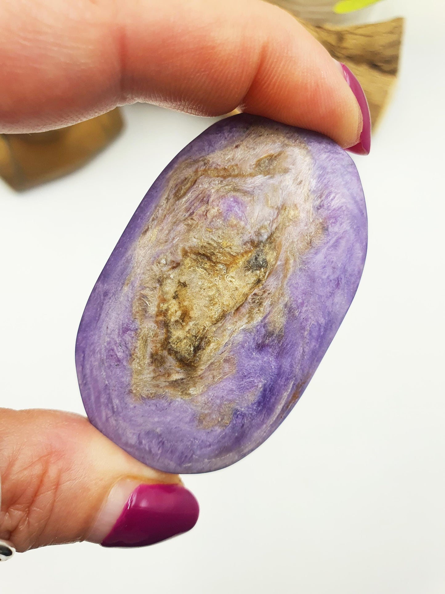 Charoite Palm Stone - Transformation & Intuition Healing Crystal, 50g