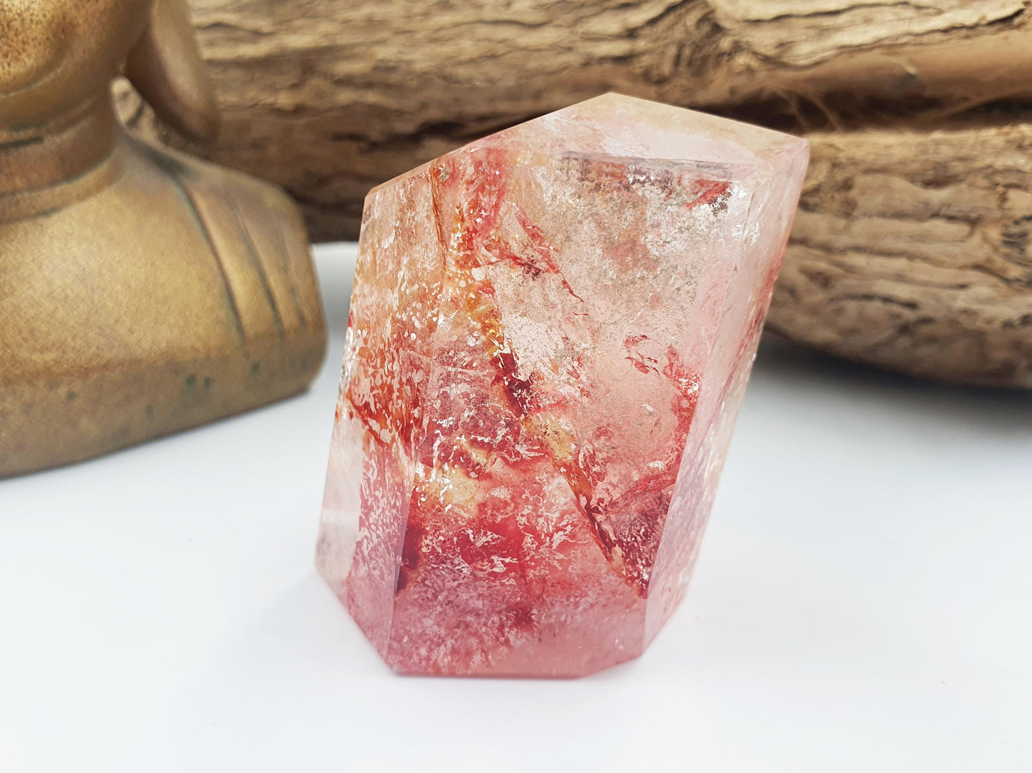 Madagascan Fire Quartz (Hematoid) Freeform with rainbows, 140g