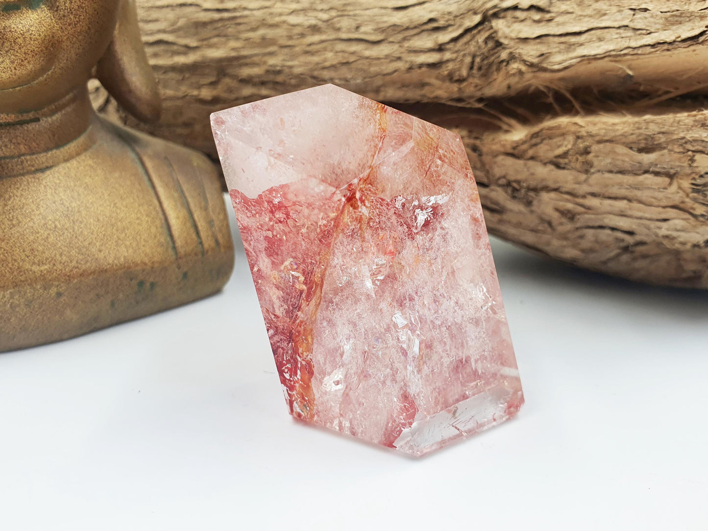 Madagascan Fire Quartz (Hematoid) Freeform with rainbows, 140g