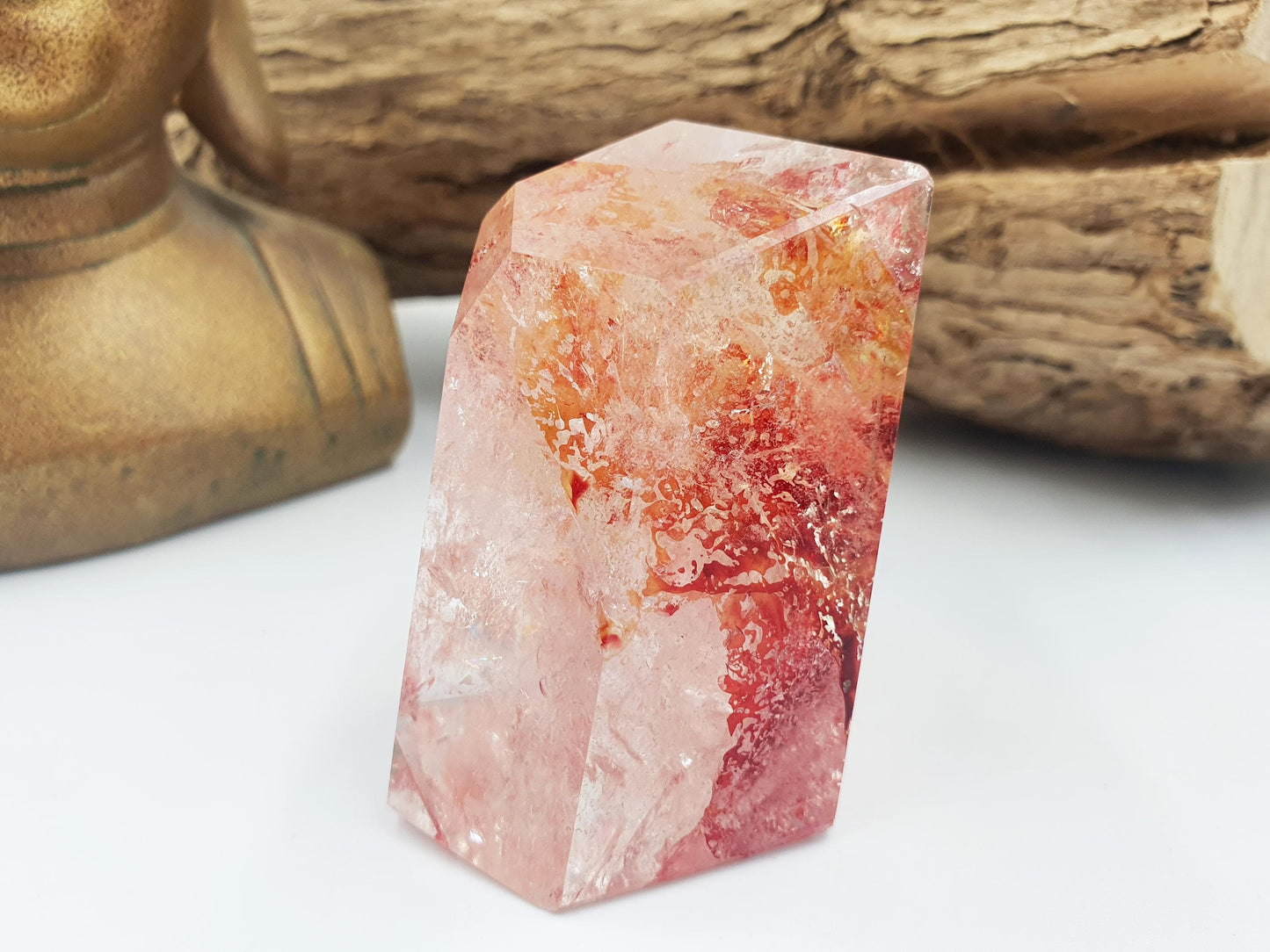 Madagascan Fire Quartz (Hematoid) Freeform with rainbows, 140g