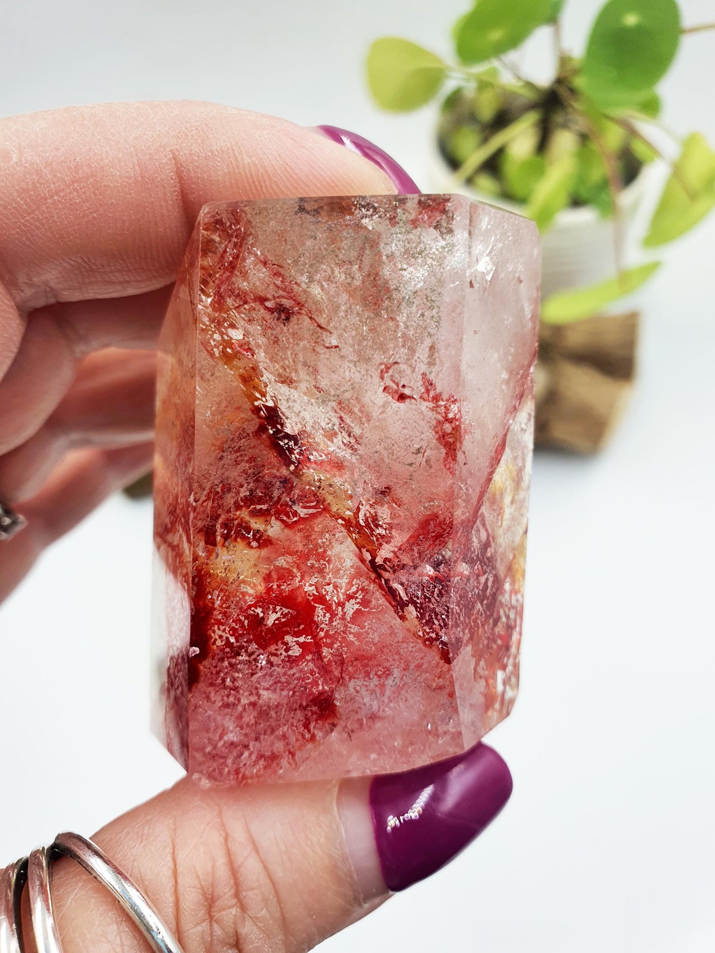 Madagascan Fire Quartz (Hematoid) Freeform with rainbows, 140g