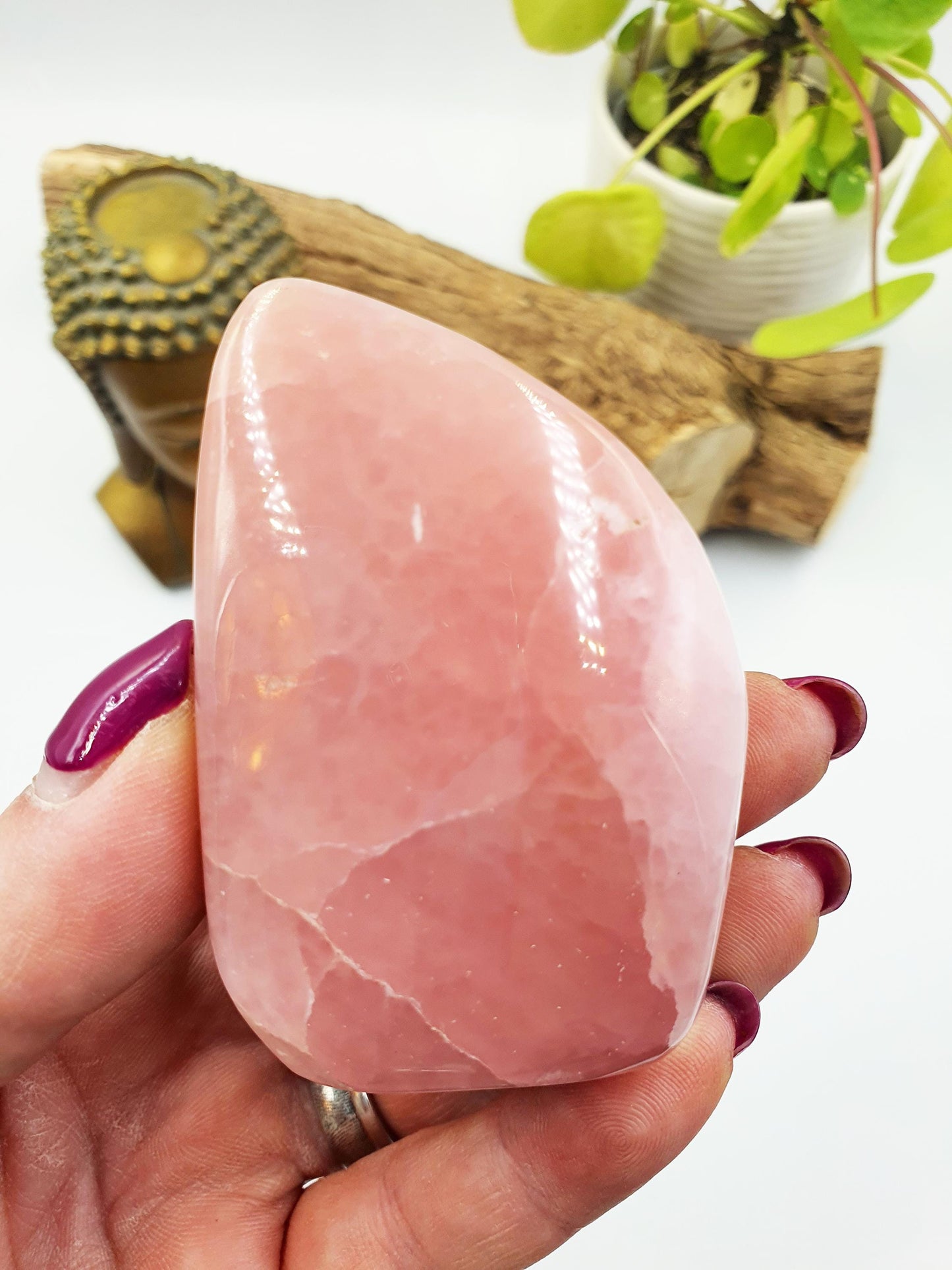 Pink Aragonite Freeform - Calming & Heart Healing Crystal, 165g