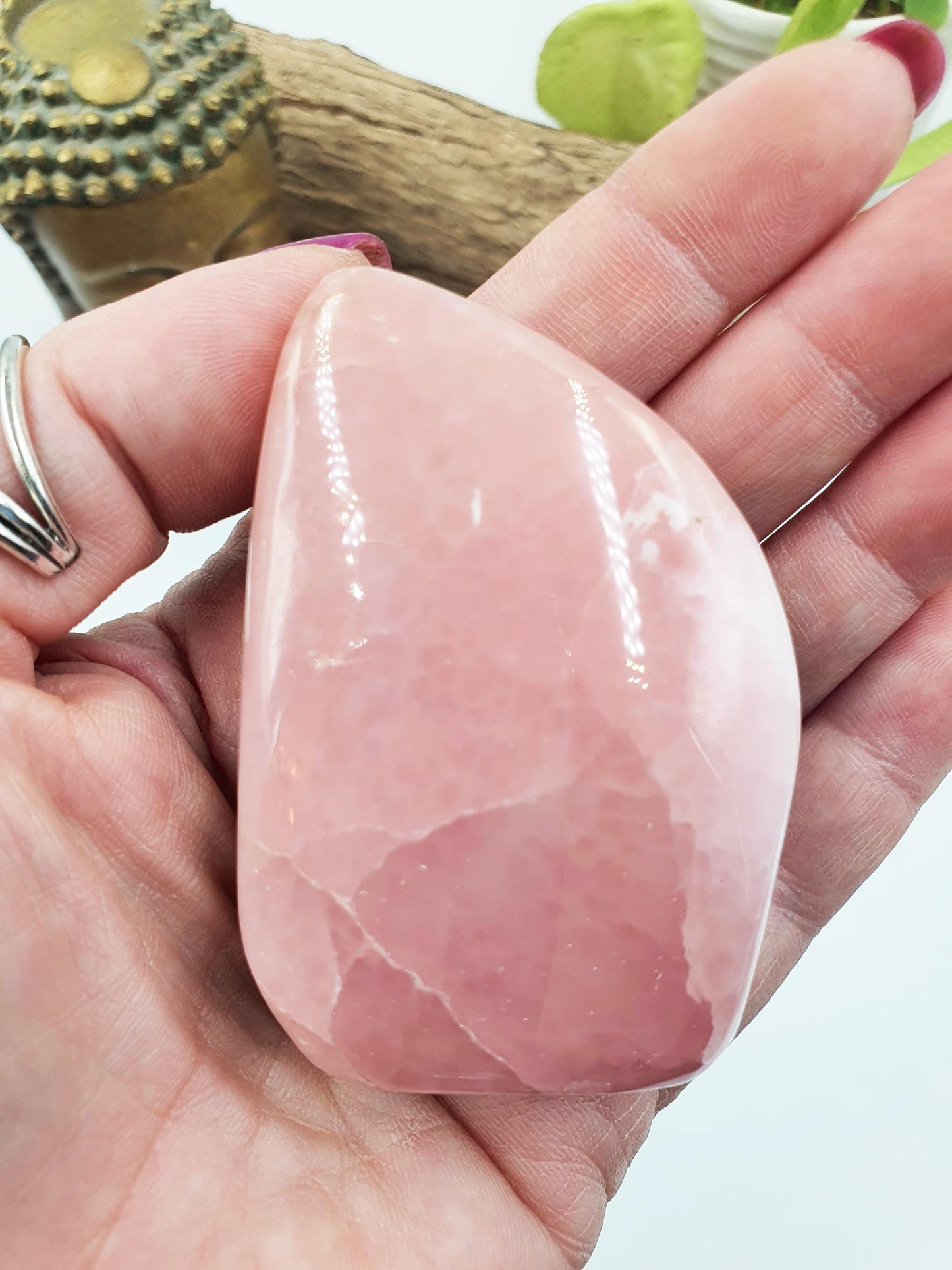 Pink Aragonite Freeform - Calming & Heart Healing Crystal, 165g
