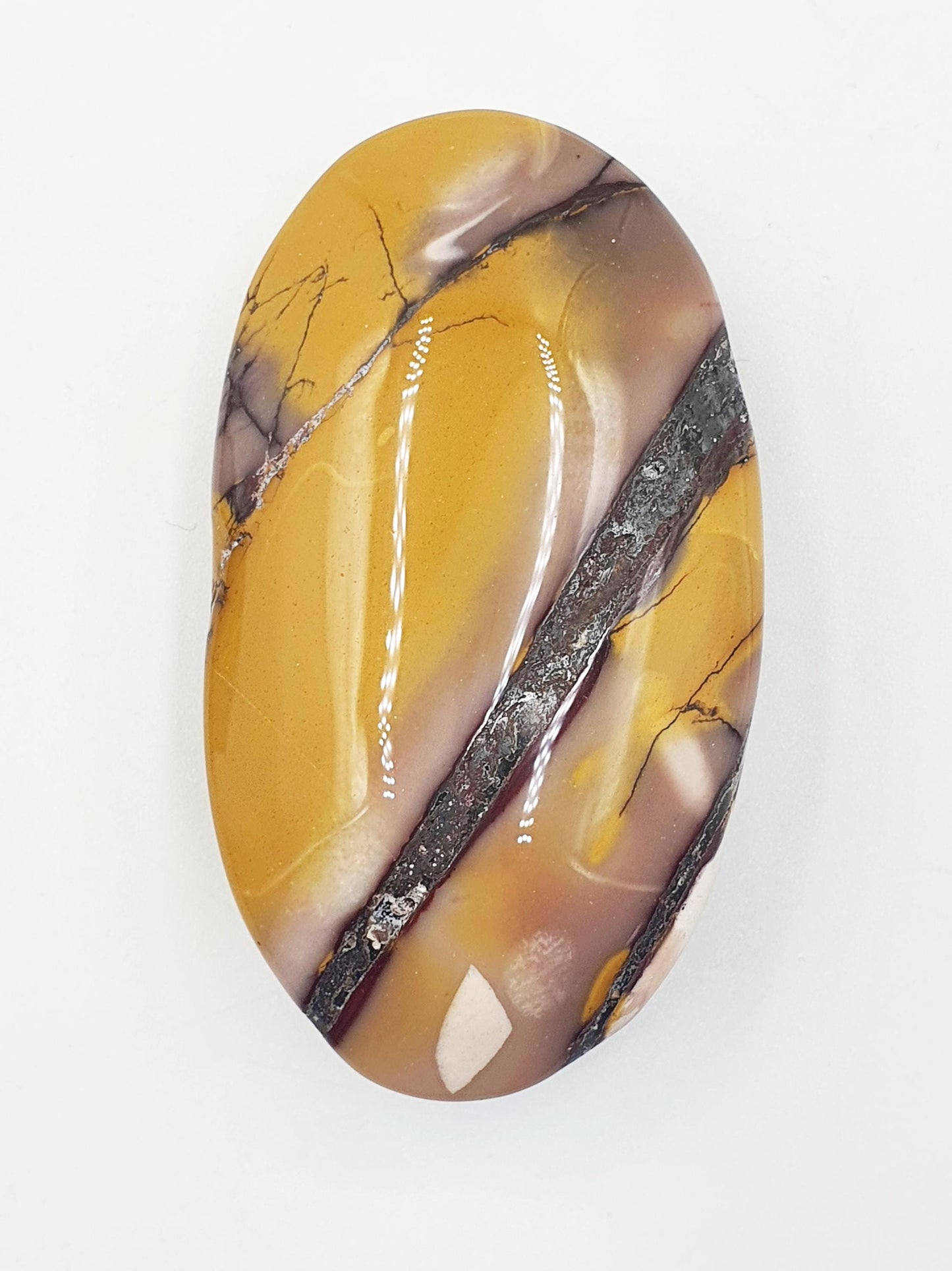 Mookaite Jasper Palm Stone - Grounding and Vitality Healing Crystal - 80g