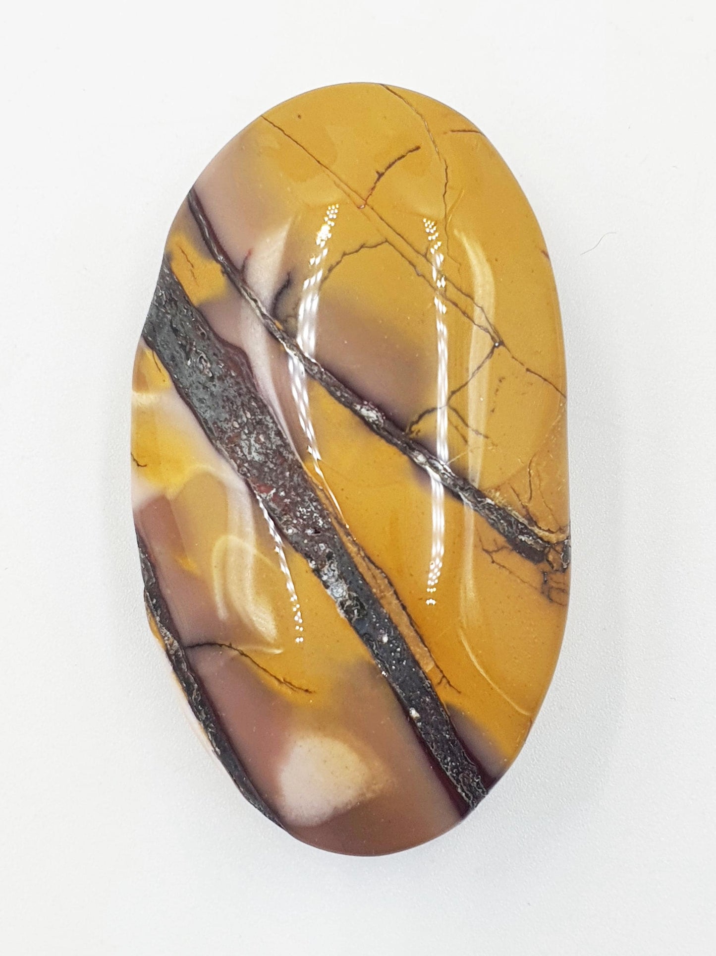 Mookaite Jasper Palm Stone - Grounding and Vitality Healing Crystal - 80g