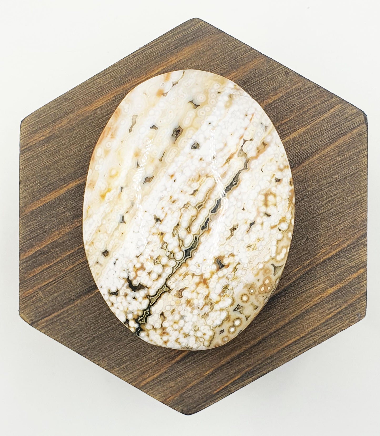 Orbicular Ocean Jasper Palm - Joy & Renewal Healing Crystal - 100g