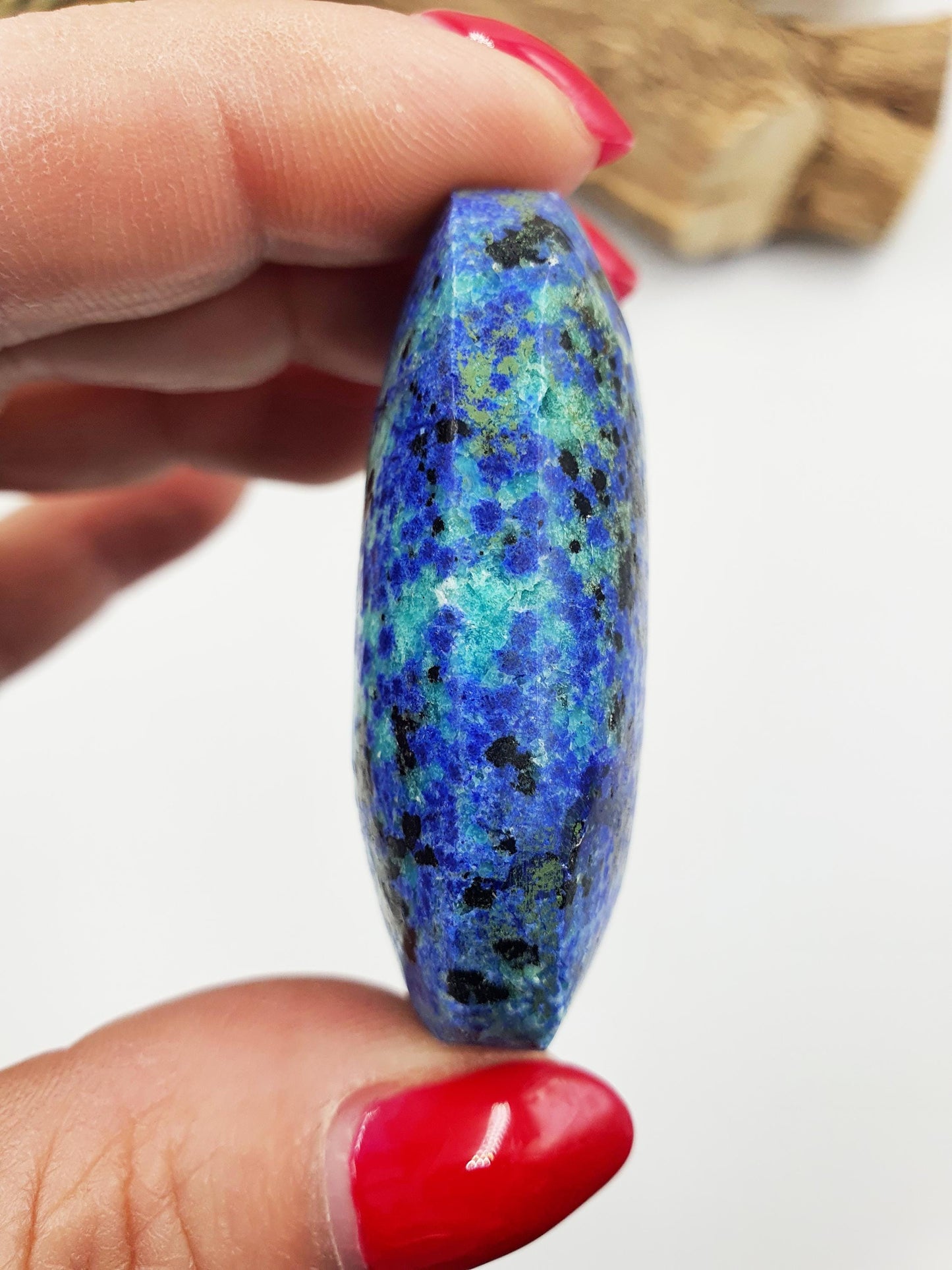 Rare Azurite Palm Stone - Intuition & Spiritual Insight Third Eye Chakra Crystal - 40g