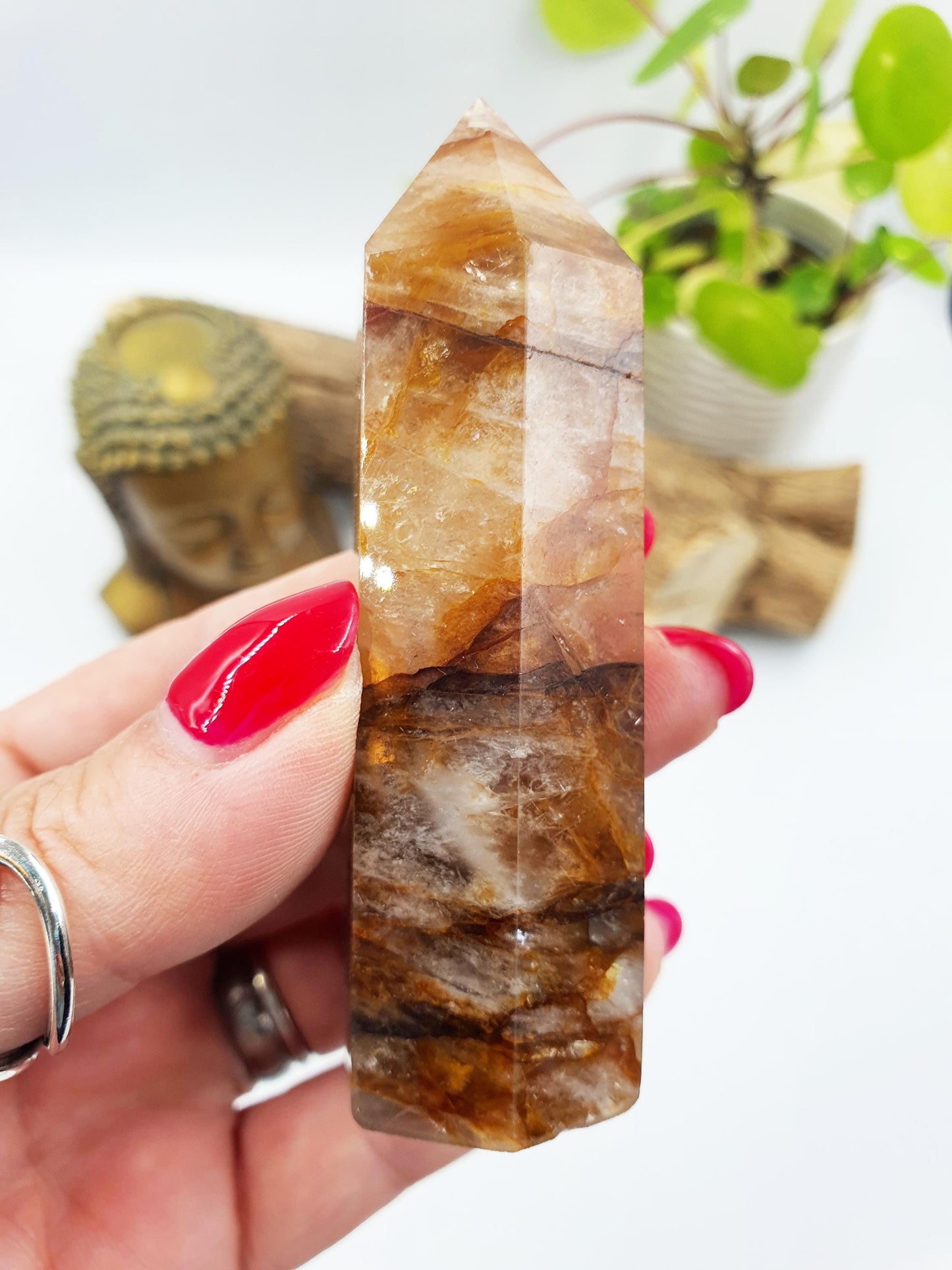 Golden Healer Quartz Tower - Spiritual Healing & Positive Energy Crystal Point - 115g