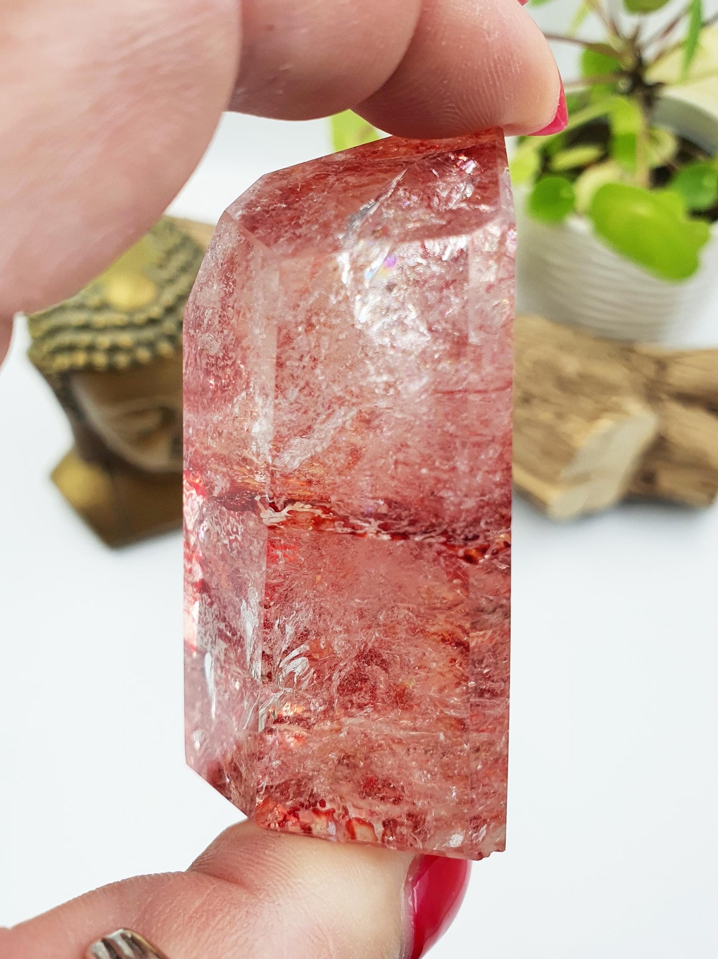 Madagascan Fire Quartz (Hematoid) Freeform with rainbows, 175g