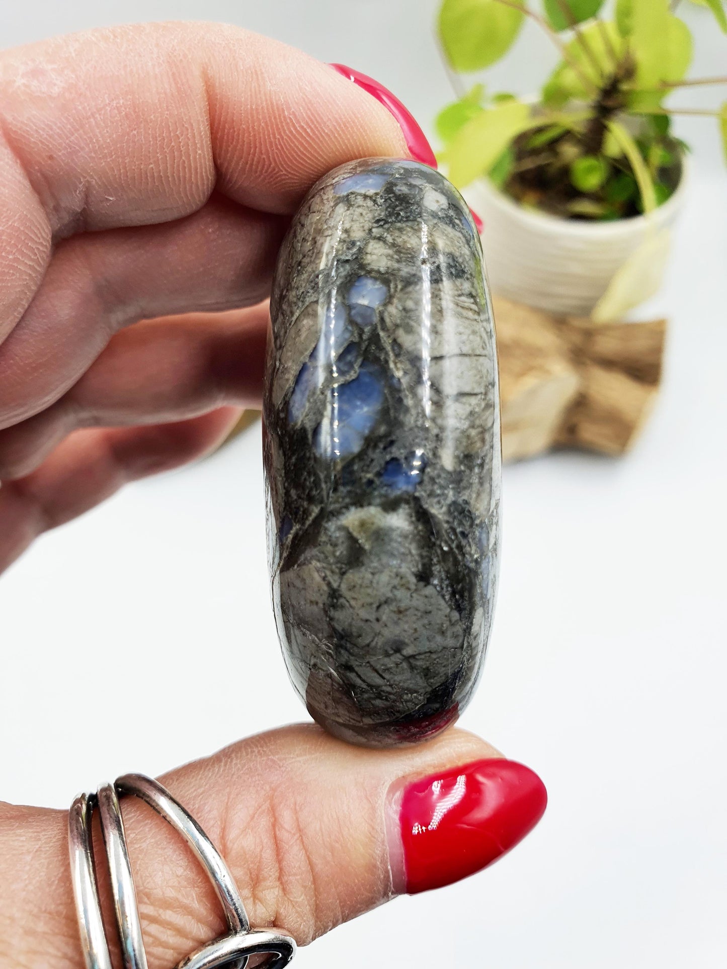 Que Sera (Llanite) Palm Stone - Uplifting & High Vibration Healing Crystal - 100g