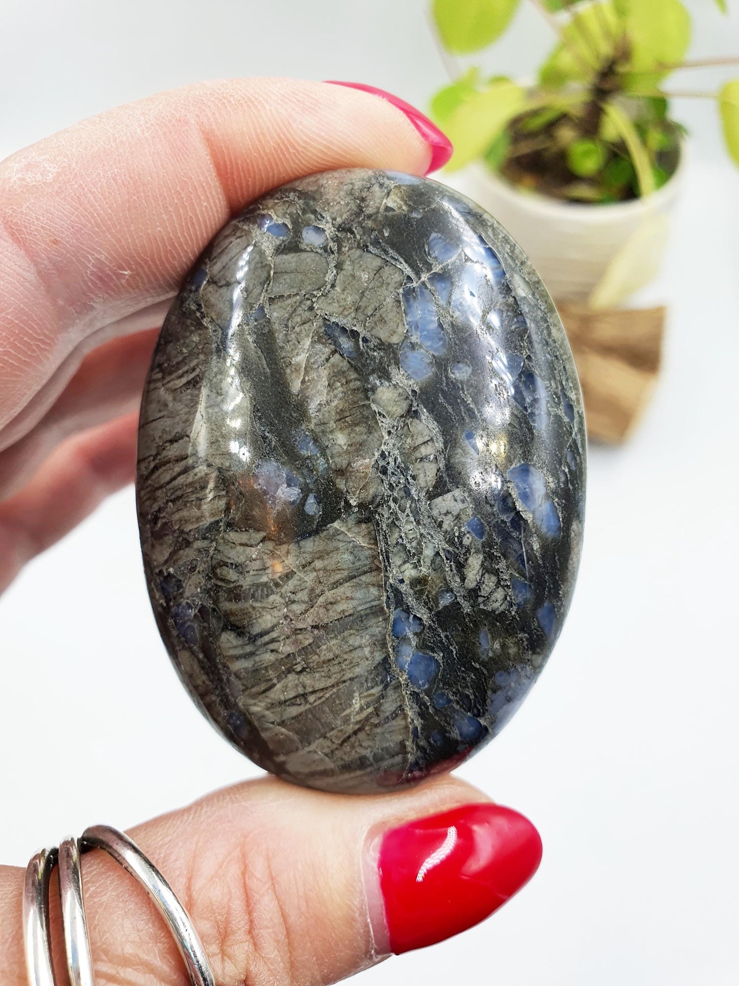 Que Sera (Llanite) Palm Stone - Uplifting & High Vibration Healing Crystal - 100g