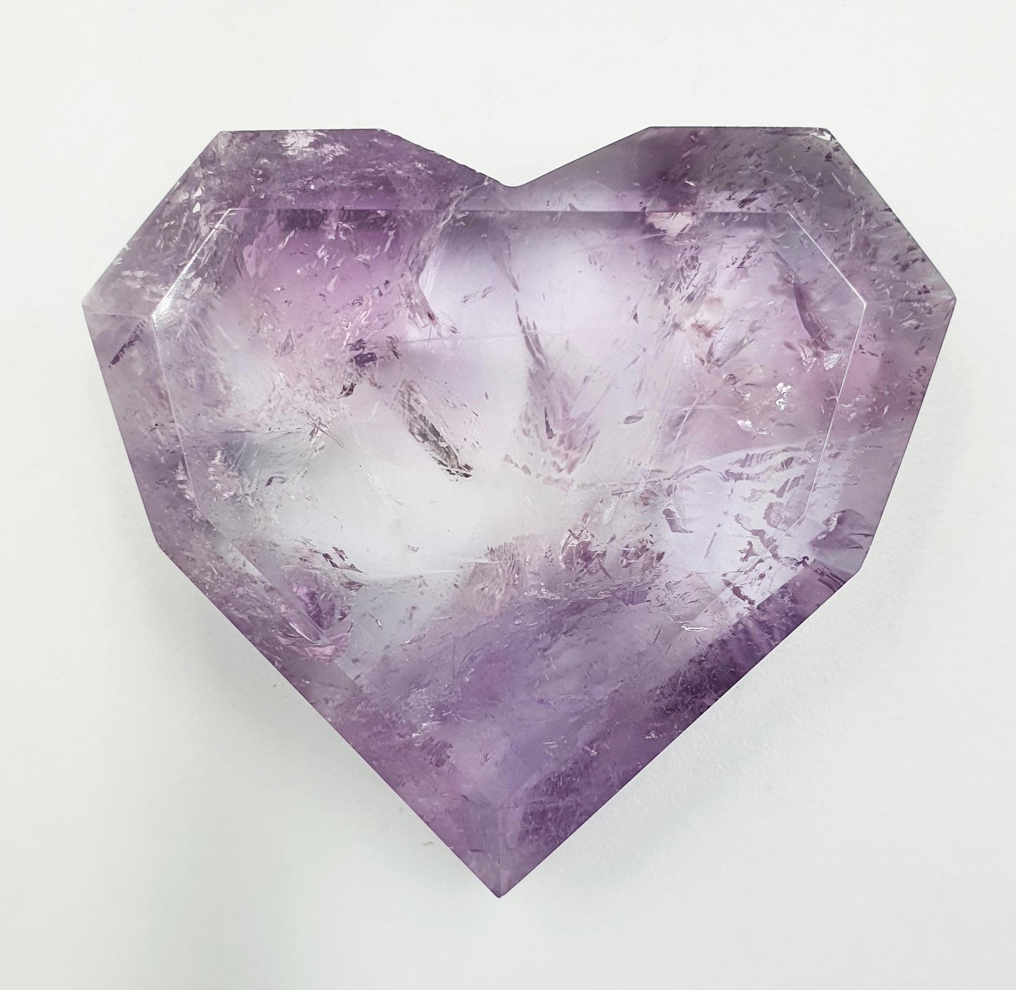 Faceted Amethyst Heart - Spiritual Protection & Intuition Healing Crystal Carving- 55g