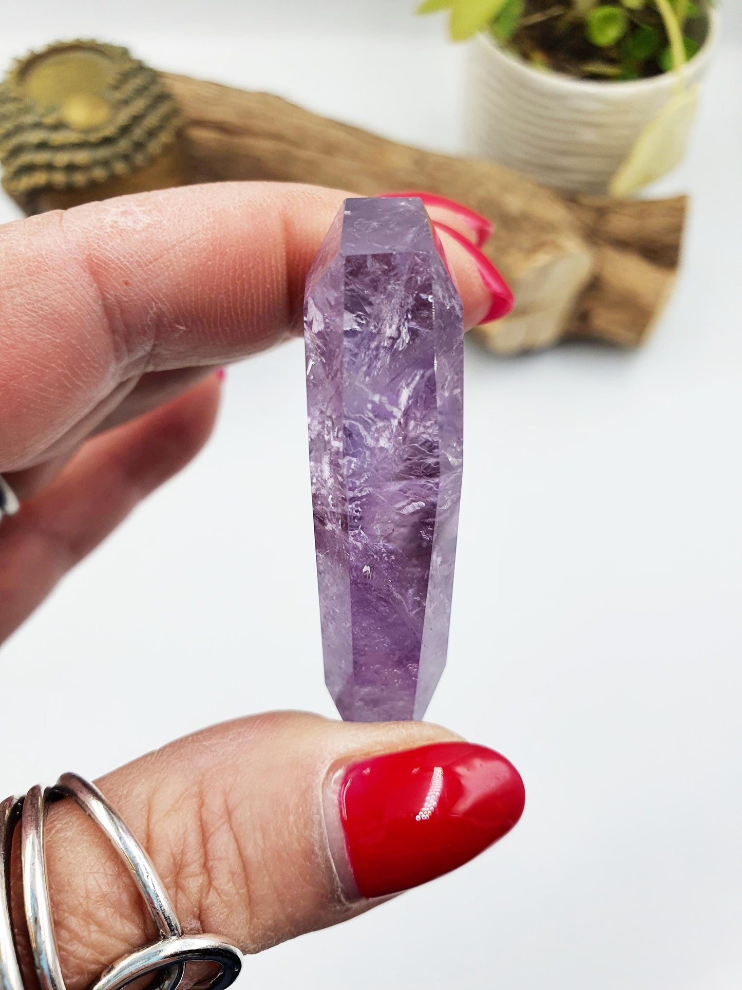 Faceted Amethyst Heart - Spiritual Protection & Intuition Healing Crystal Carving- 55g