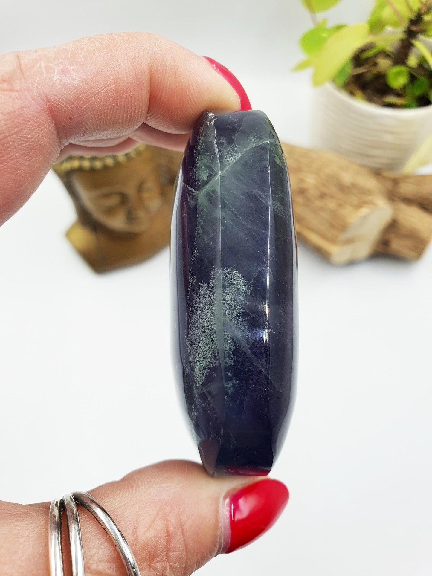 Fluorite Palm Stone - Focus and Clarity Healing Crystal - 160g