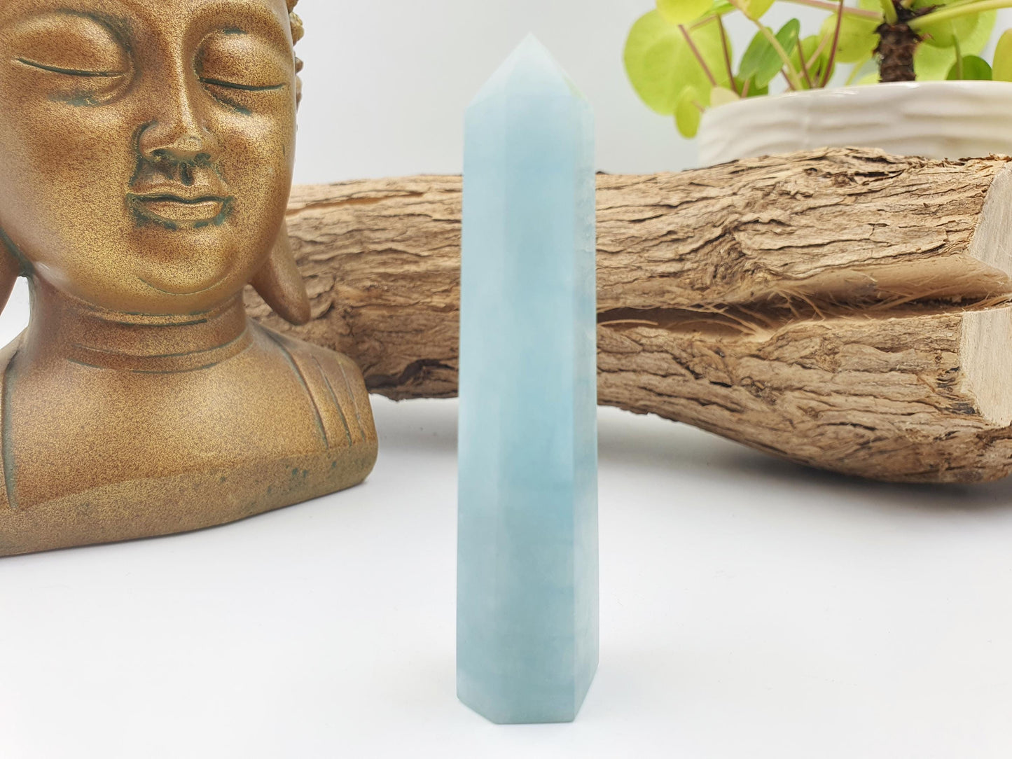 Aquamarine Tower - Calming & Communication Throat Chakra Healing Crystal Point - 55g