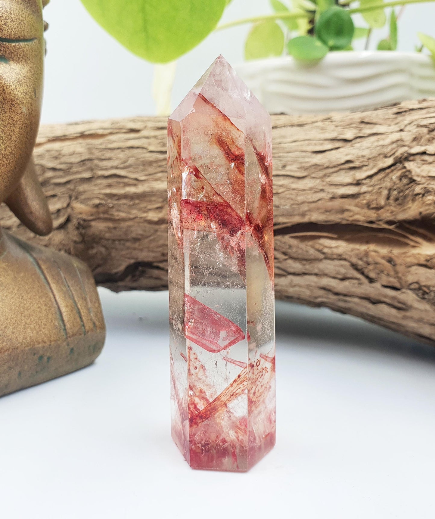 Madagascan Fire Quartz (Hematoid) Tower - Grounding & Vitality Crystal Point, 70g