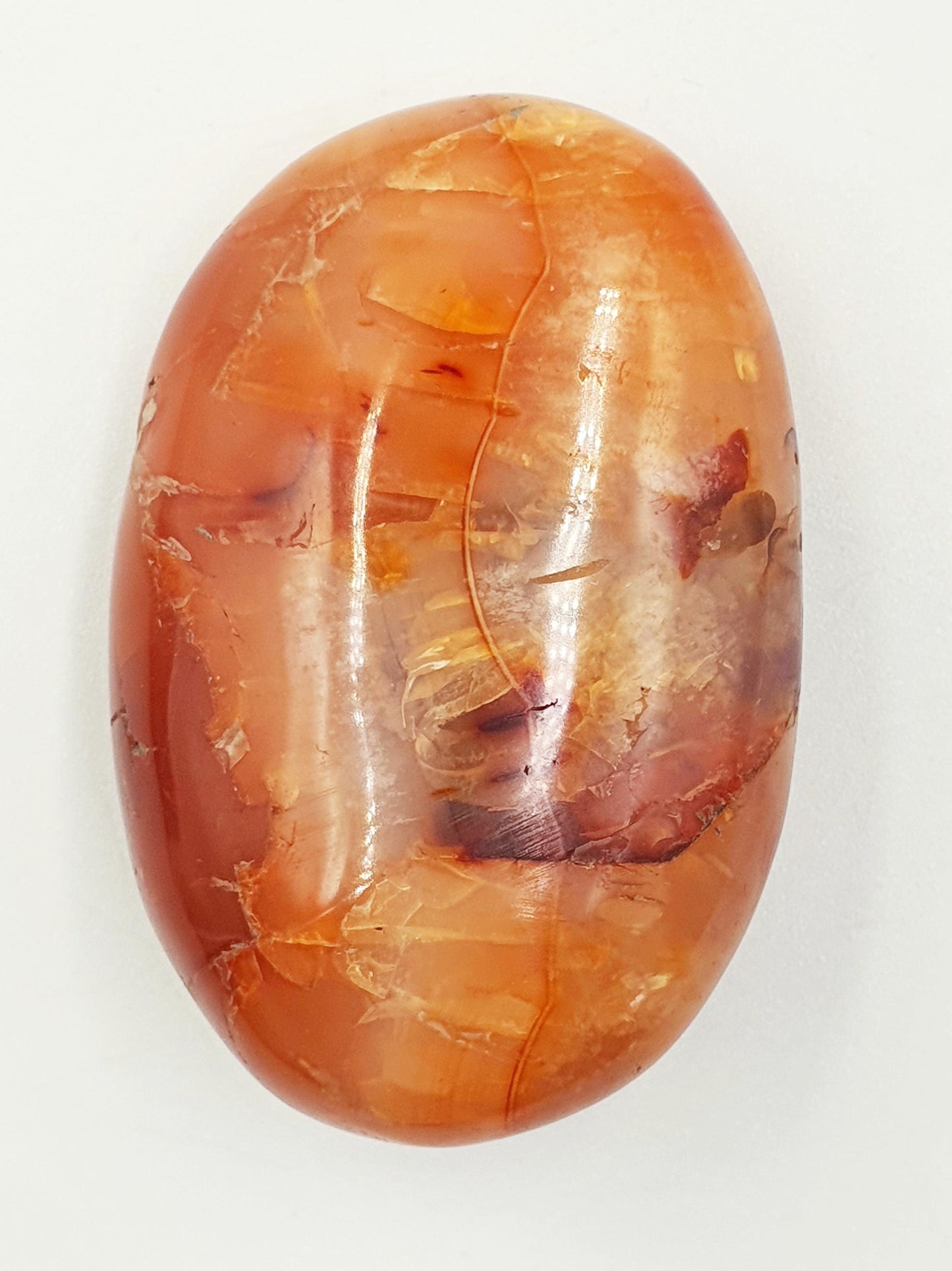 Carnelian Palm Stone - Vitality & Creative Healing Crystal - 55g