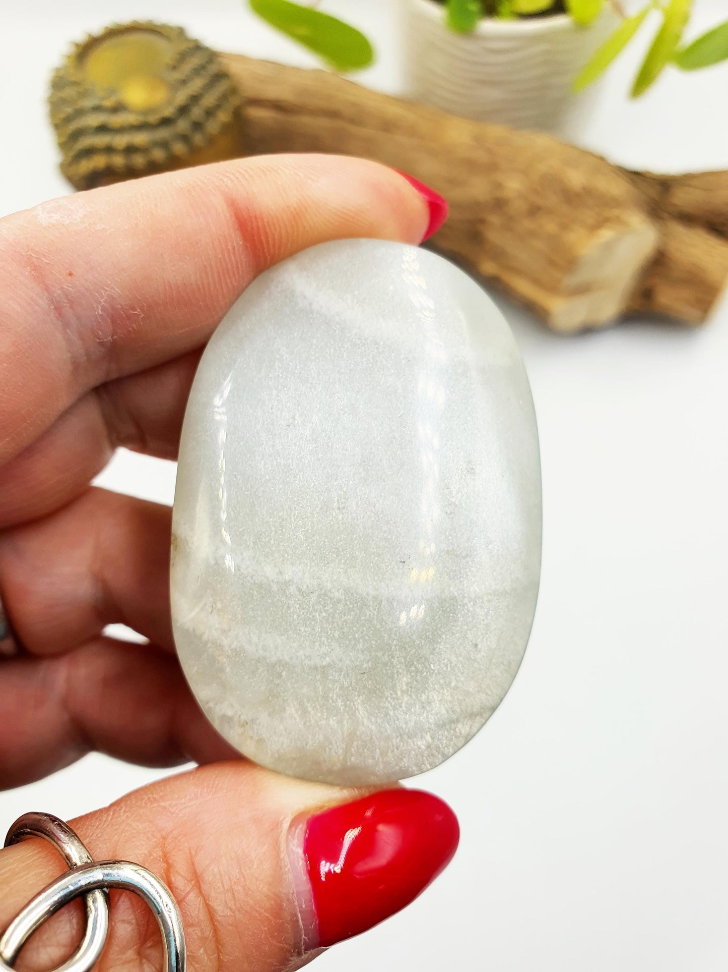 Green Moonstone Palm - Heart Chakra & Emotional Balance Healing Crystal, 50g