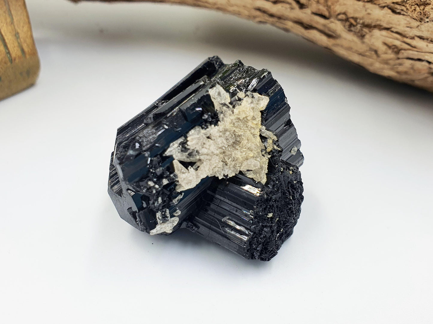 Flashy Raw Zambian Black Tourmaline Specimen - Natural Protection and Grounding Crystal - 65g
