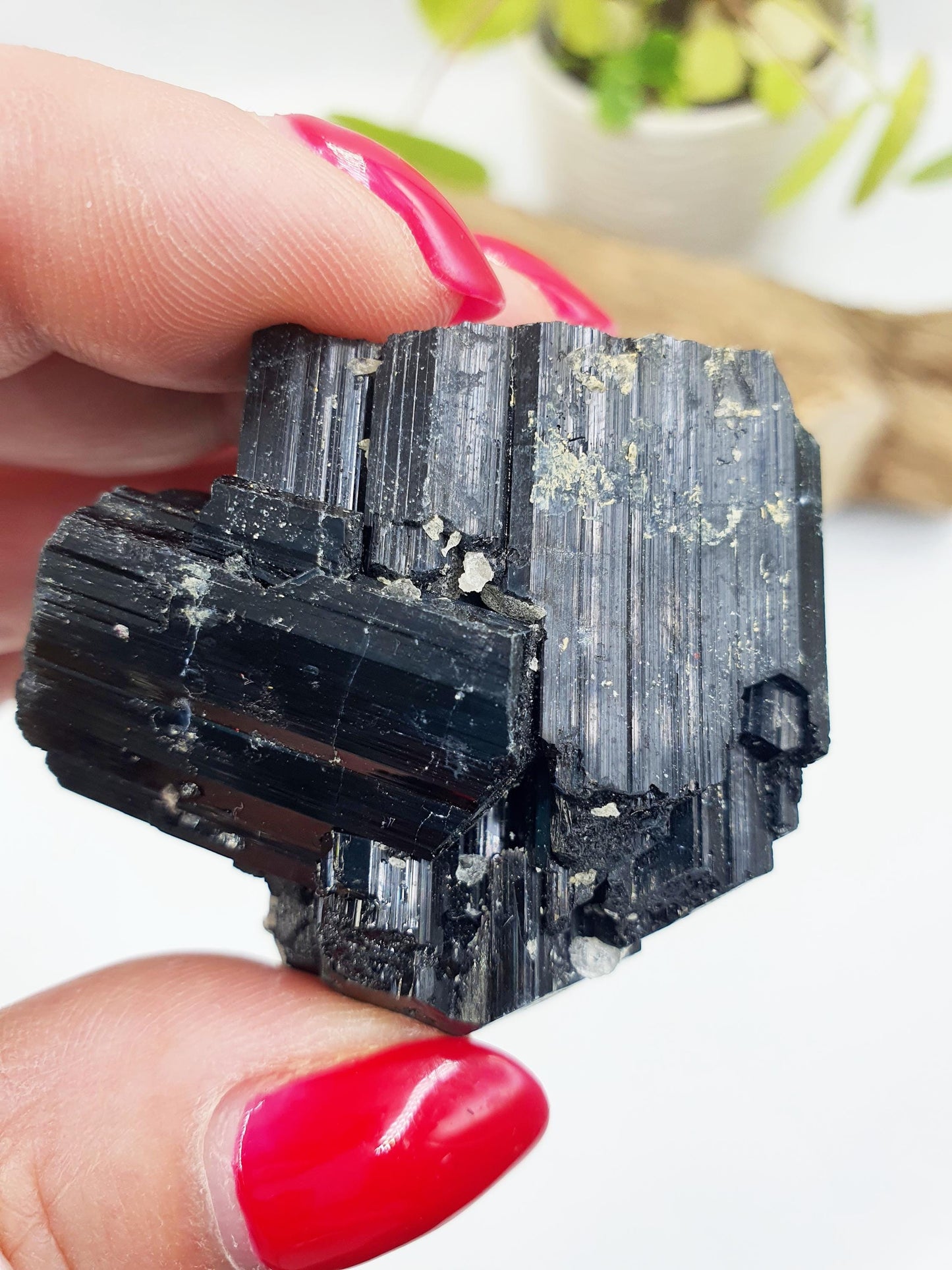 Flashy Raw Zambian Black Tourmaline Specimen - Natural Protection and Grounding Crystal - 65g