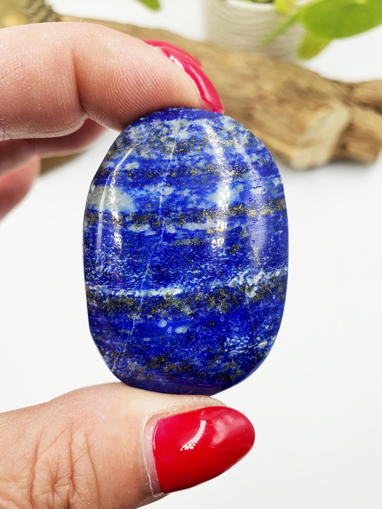 Lapis Lazuli Palm Stone - Wisdom & Truth Third Eye Chakra Crystal - 65g